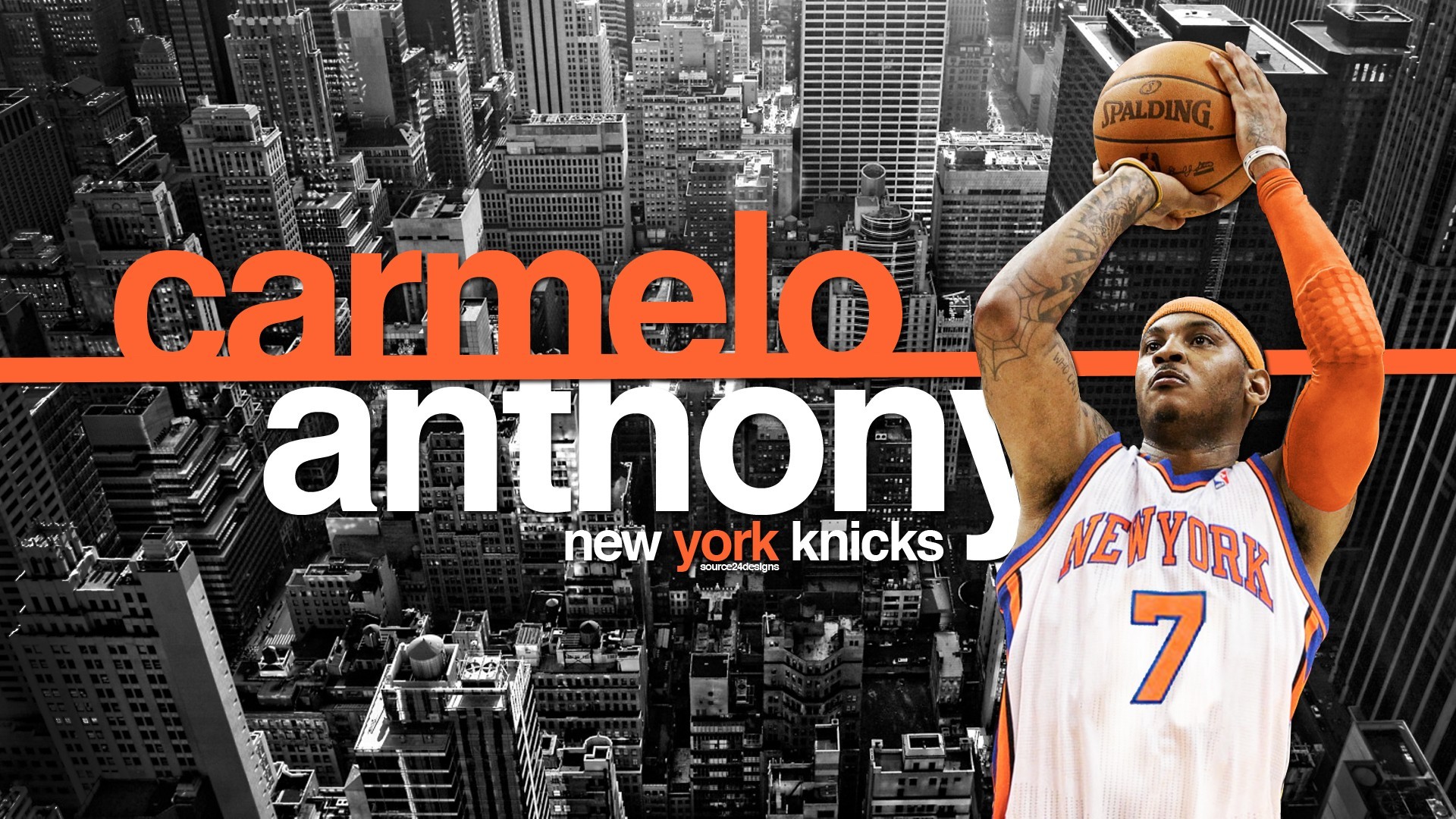 People 1920x1080 Carmelo Anthony New York Knicks basketball men sport NBA text