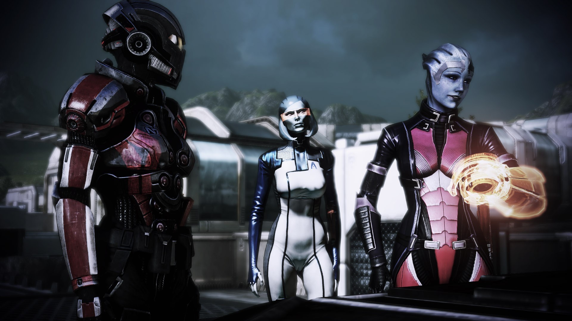 General 1920x1080 video games Mass Effect Liara T'Soni Commander Shepard PC gaming CGI science fiction video game girls video game art