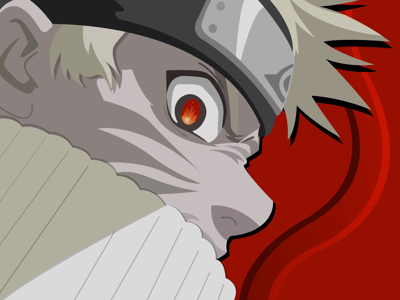 Anime 1600x1200 Naruto Shippuden Uzumaki Naruto selective coloring anime boys anime face red eyes red background