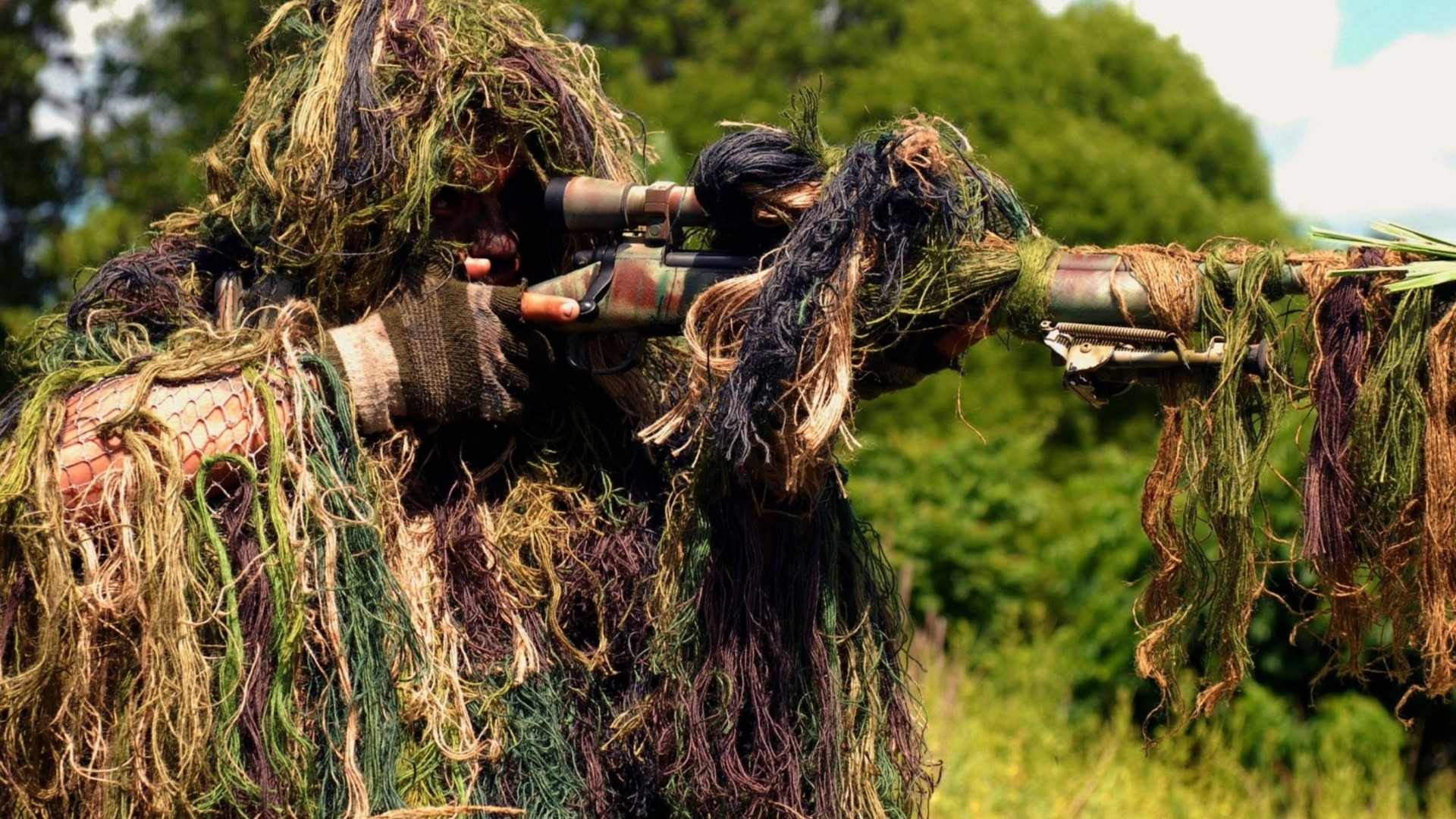 General 1920x1080 sniper rifle ghillie suit military snipers soldier M40A3 camouflage weapon