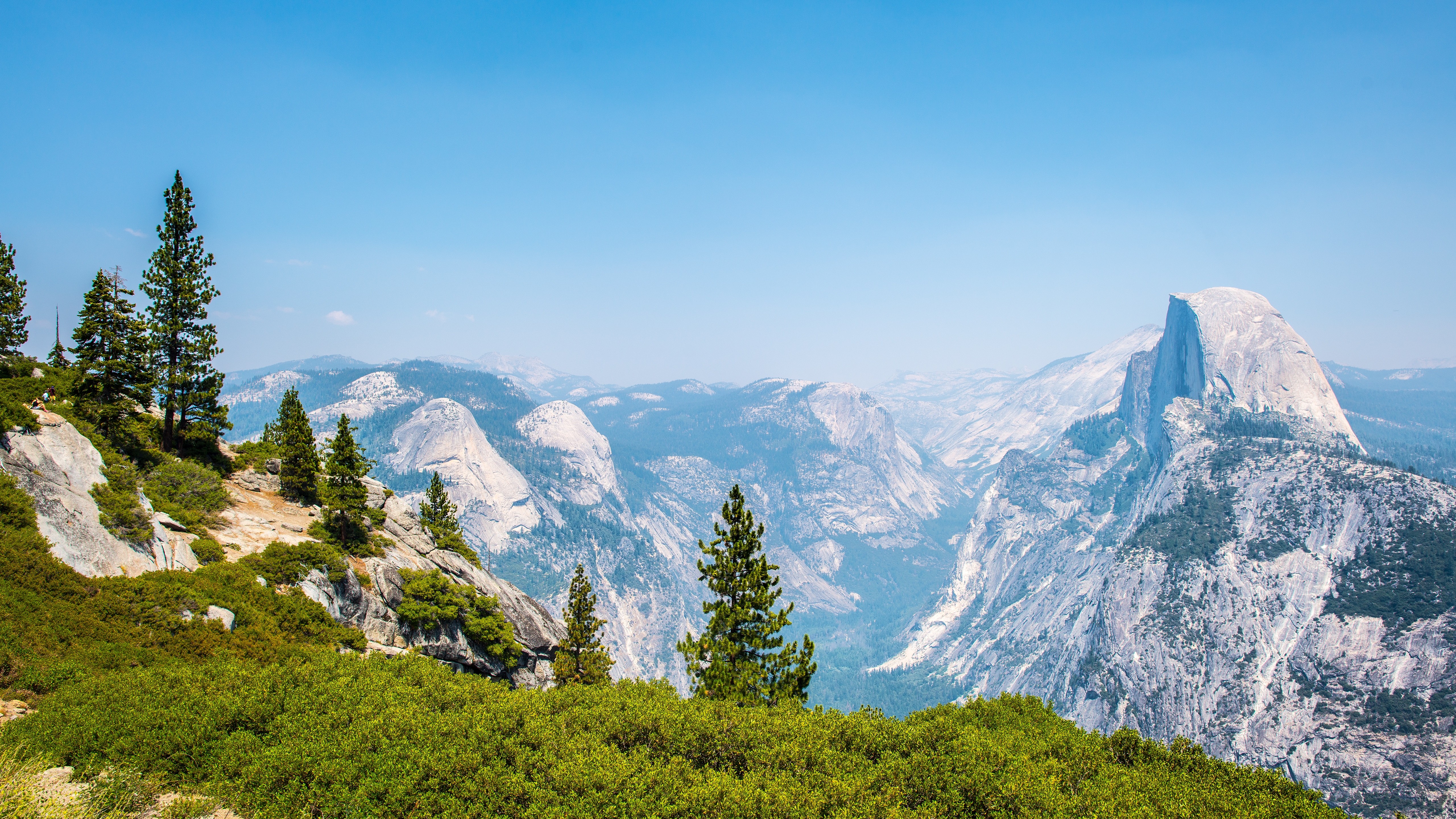 General 5120x2880 California Yosemite Valley landscape mountains daylight sky bright far view USA nature clear sky Half Dome Yosemite National Park Glacier Point