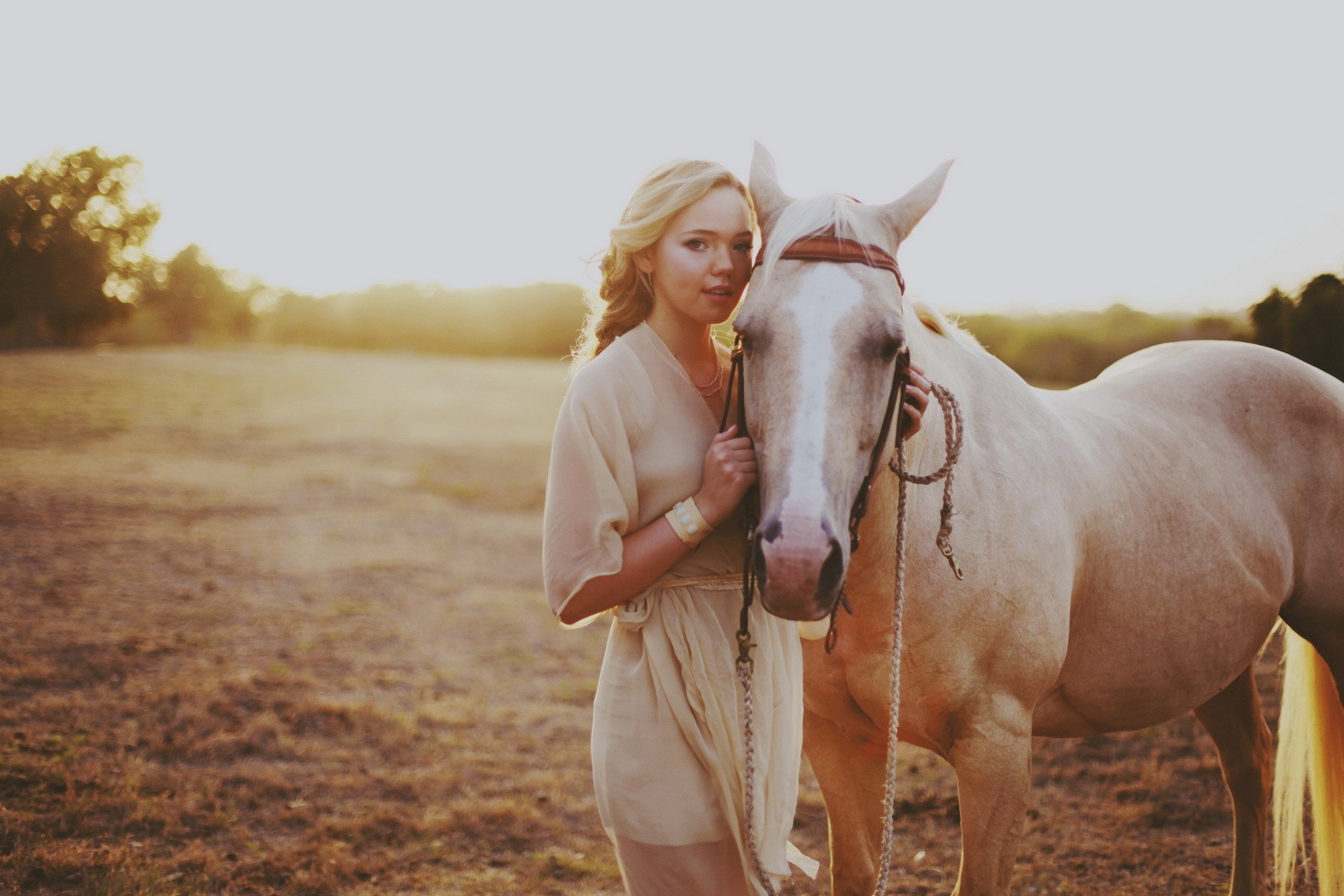 People 1920x1280 horse women outdoors blonde animals field bracelets women women with horse mammals model standing sunlight