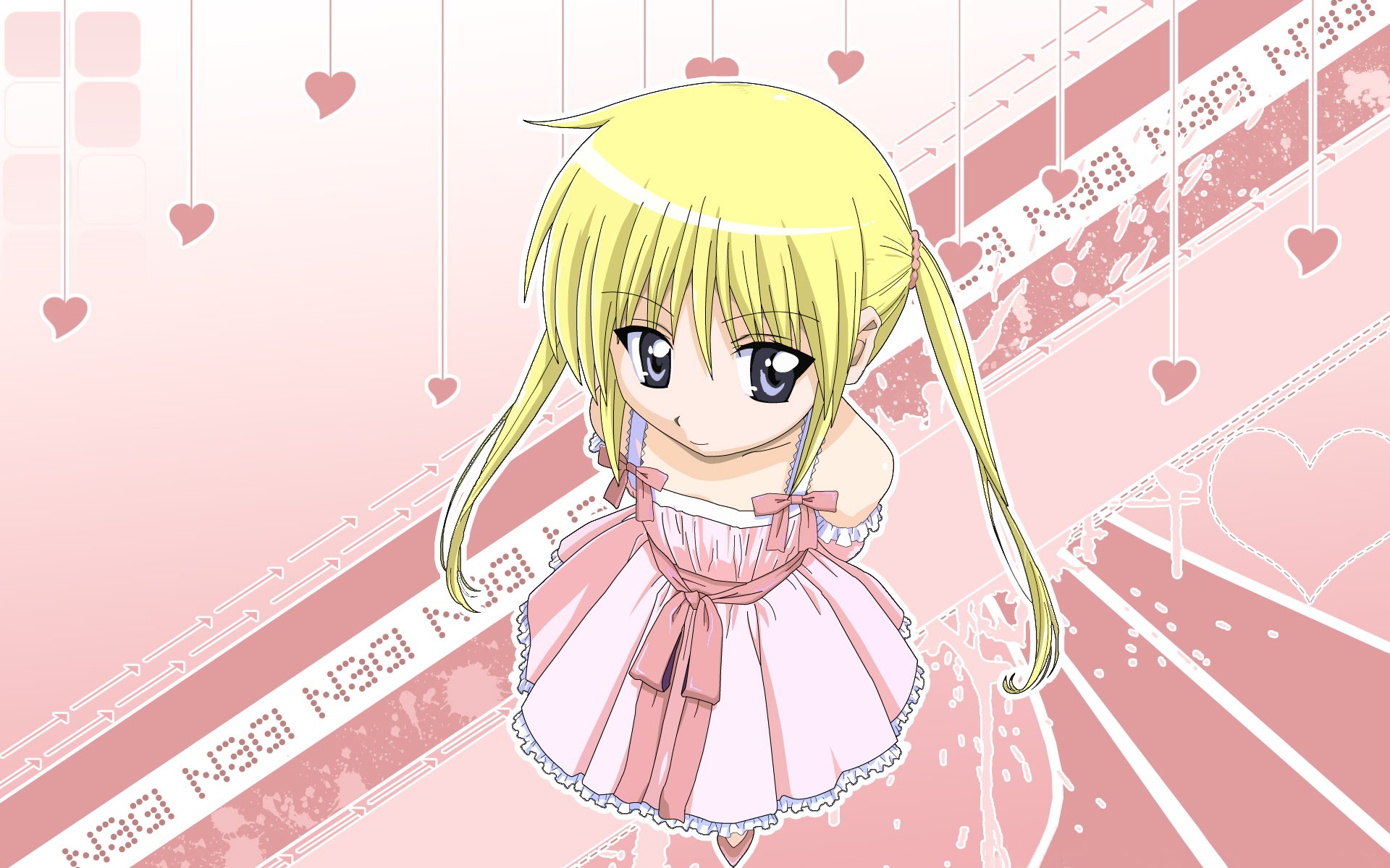 Anime 1920x1200 anime girls blonde dress pink Hayate no Gotoku Sanzenin Nagi anime heart (design)