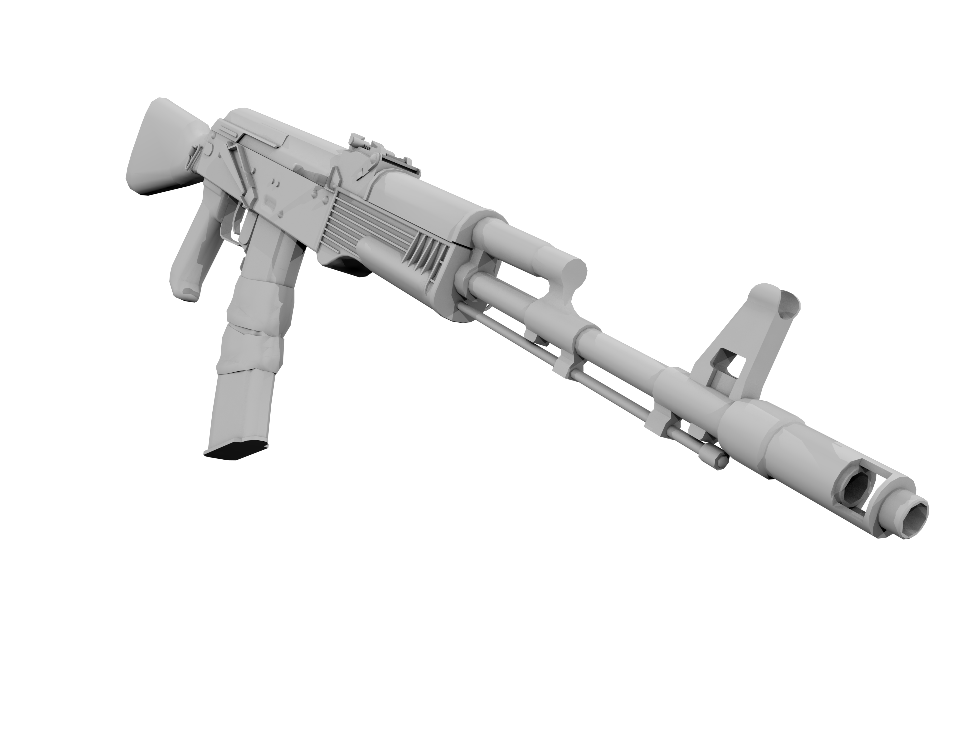 General 4096x3112 AK-74 CGI digital art machine gun weapon simple background monochrome black background