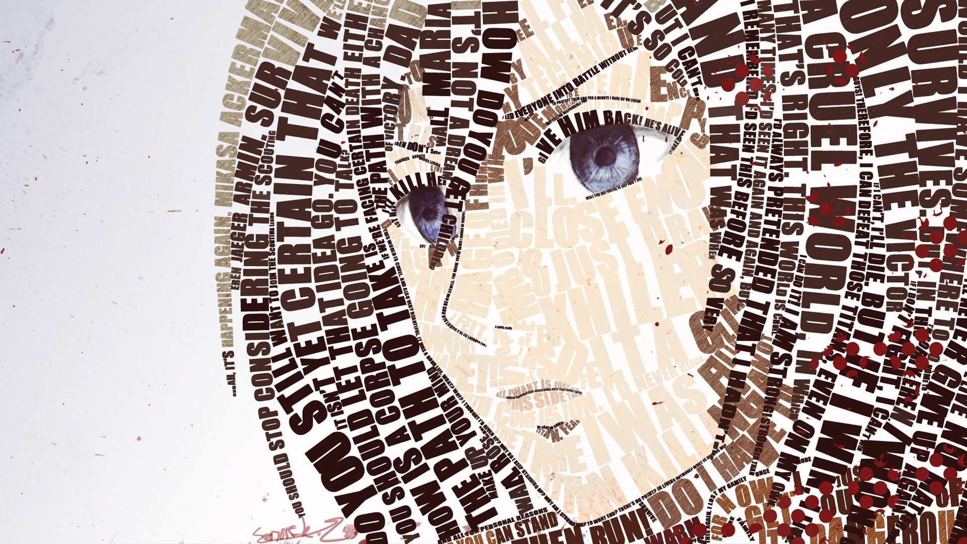 Anime 1920x1080 Mikasa Ackerman typography anime girls anime face blue eyes