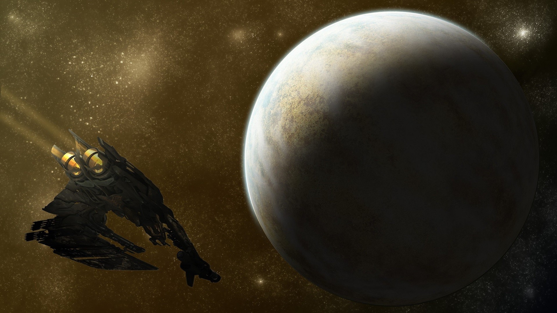 General 1920x1080 planet science fiction Star Citizen PC gaming video game art digital art
