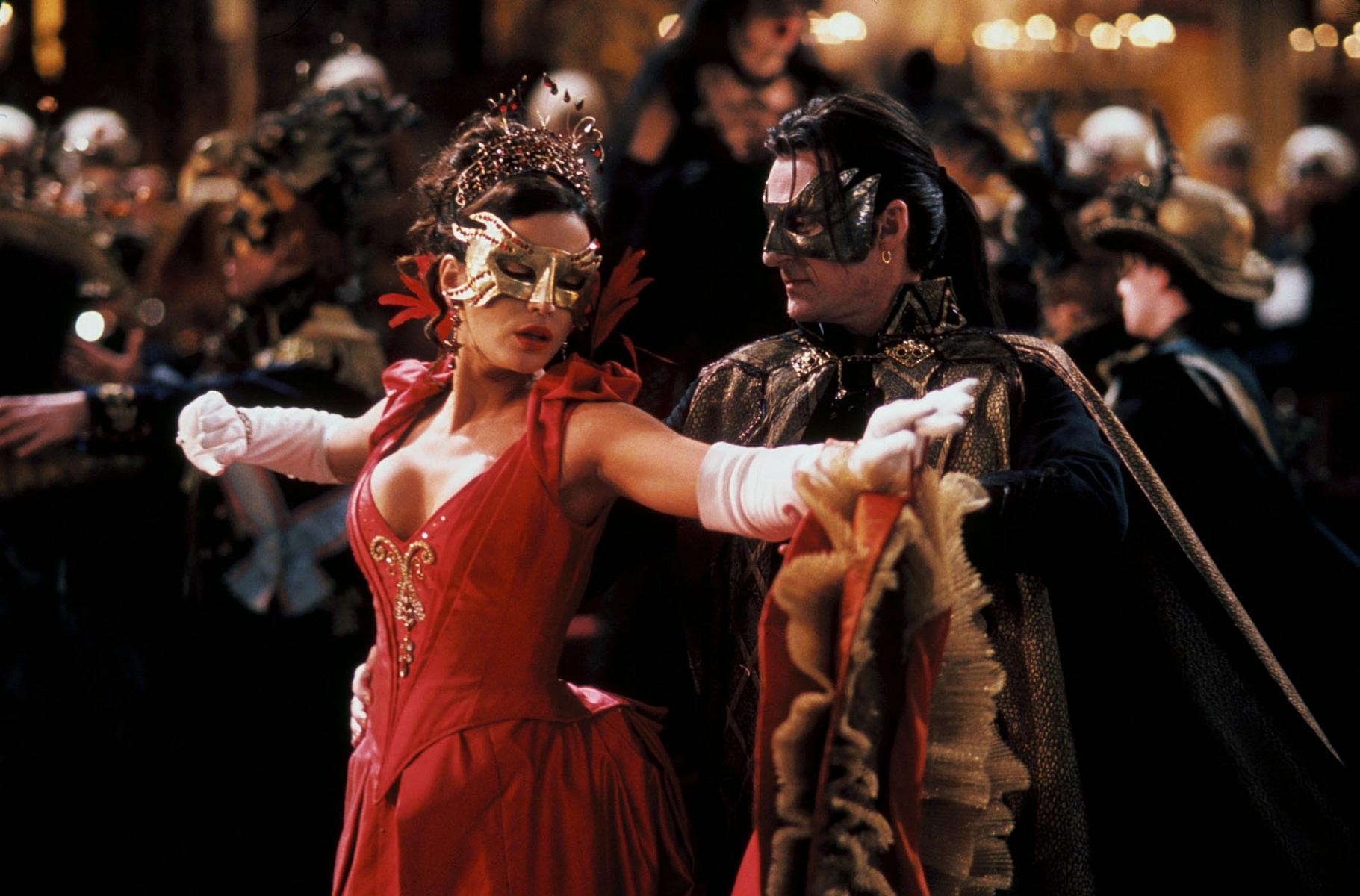 General 1821x1200 movies Van Helsing Princess Anna Kate Beckinsale Dracula vampires mask film stills boobs dress red dress actor actress dancing