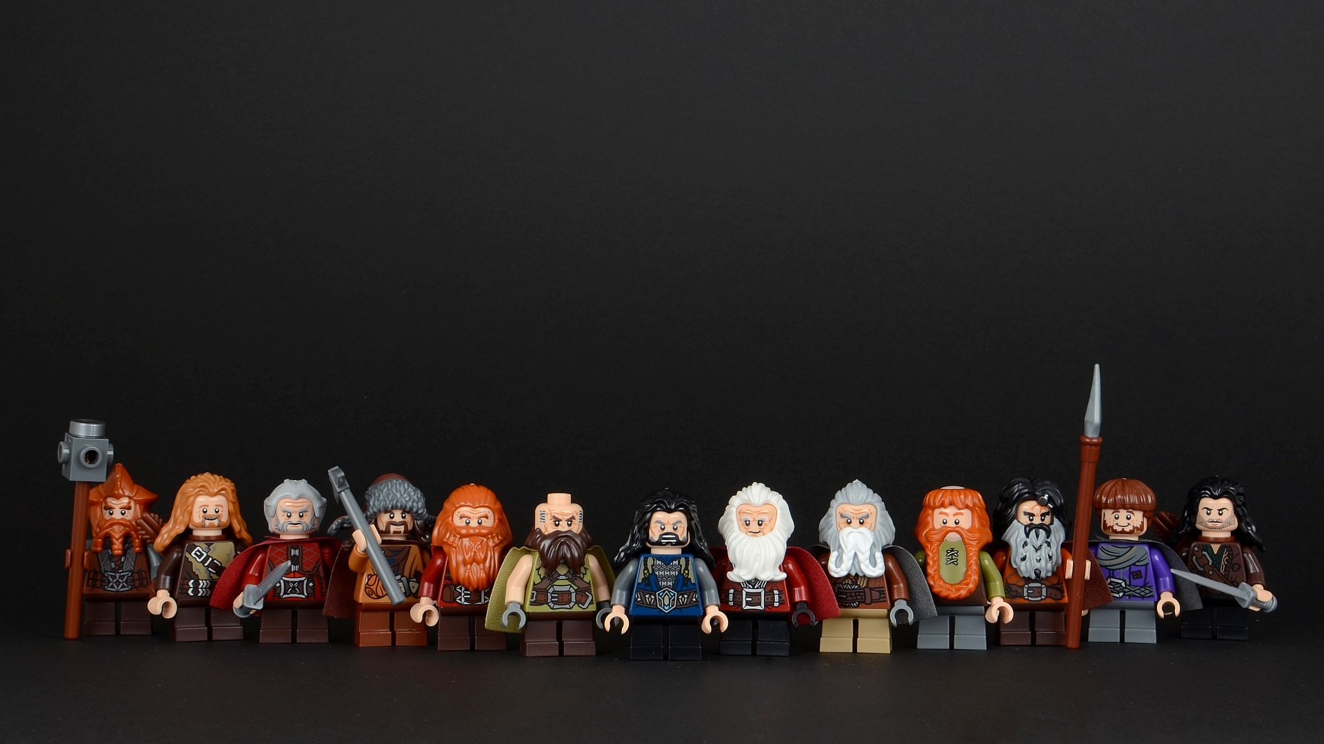 General 1920x1080 LEGO The Hobbit The Lord of the Rings Thorin Oakenshield dwarf simple background black background toys figurines Book characters