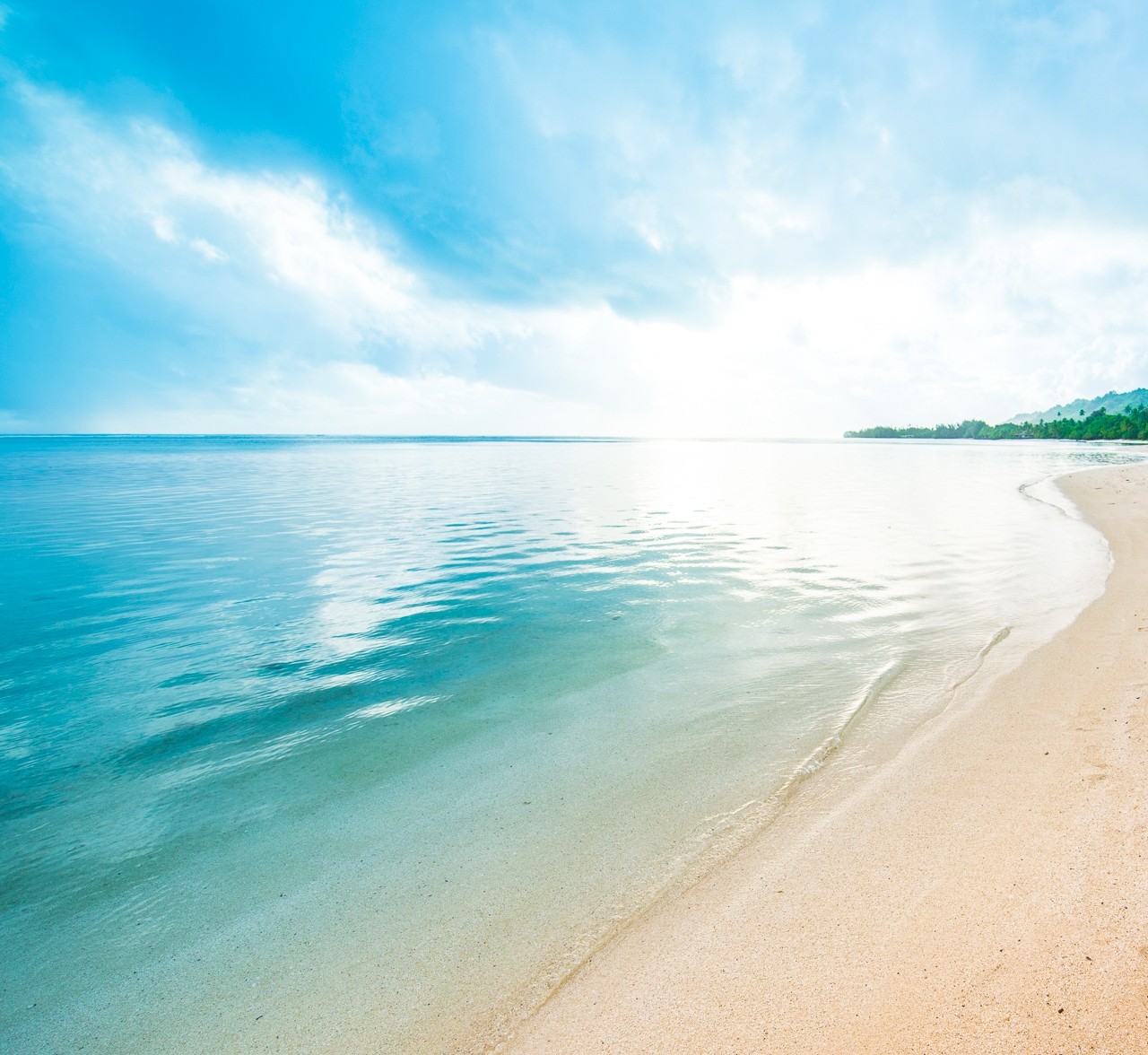 General 1280x1176 beach sand clouds sea Caribbean water peaceful nature landscape