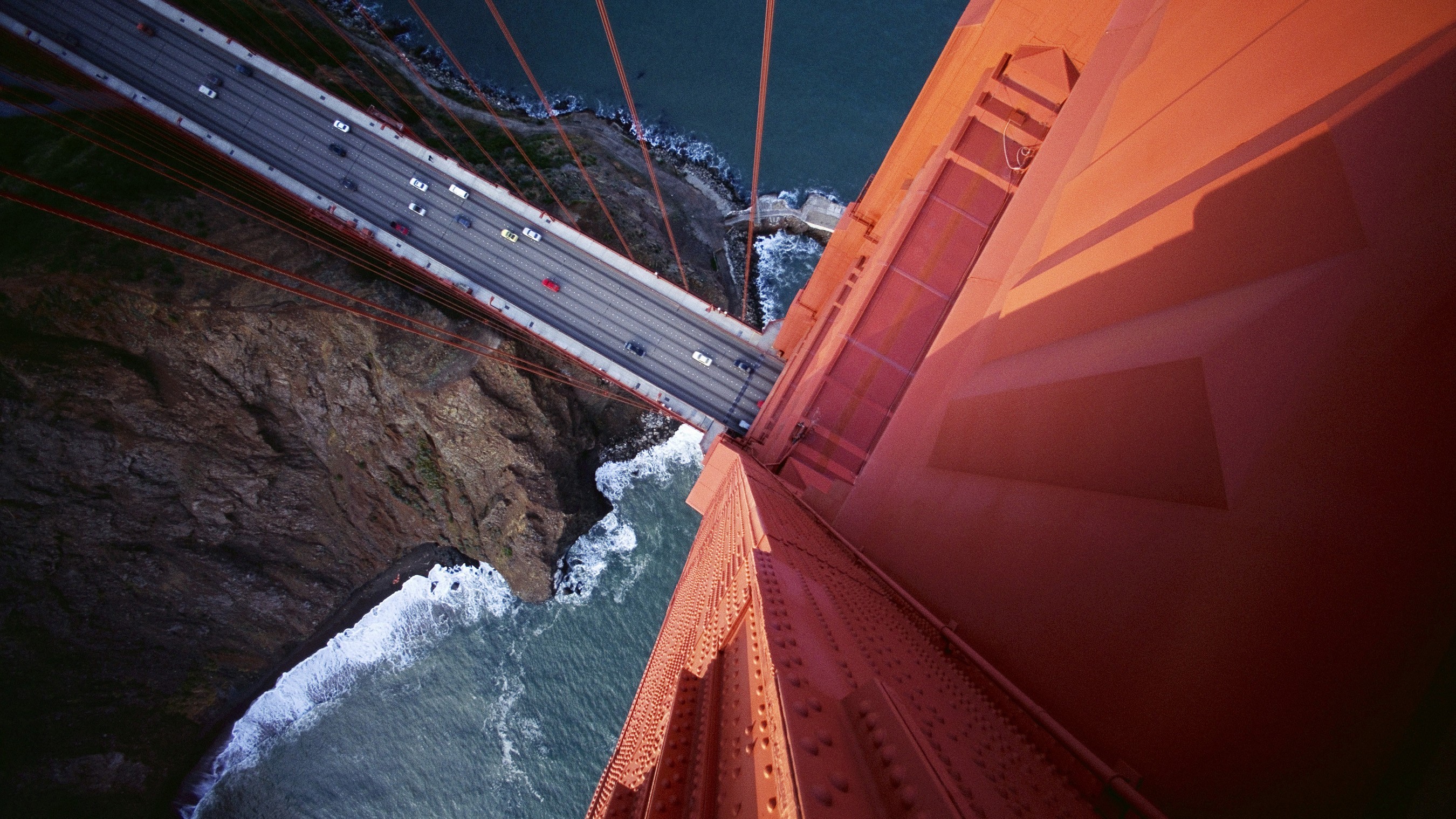 General 2700x1519 Golden Gate Bridge cliff bridge USA road aerial view suspension bridge