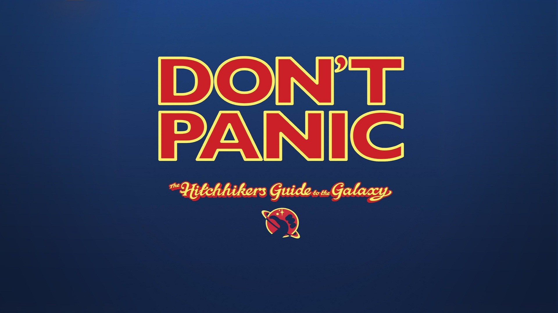 General 1920x1080 The Hitchhiker's Guide to the Galaxy typography blue background science fiction simple background