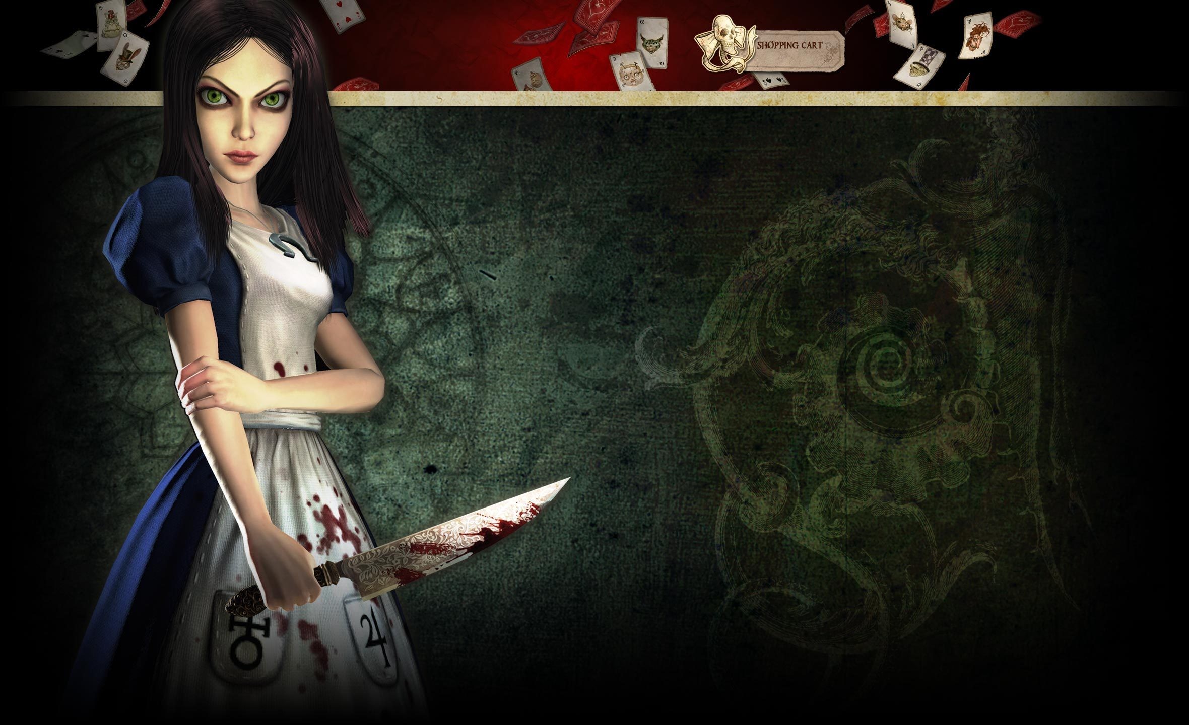 General 2360x1440 video games Alice: Madness Returns Alice Alice in Wonderland blood knife video game girls video game characters book characters