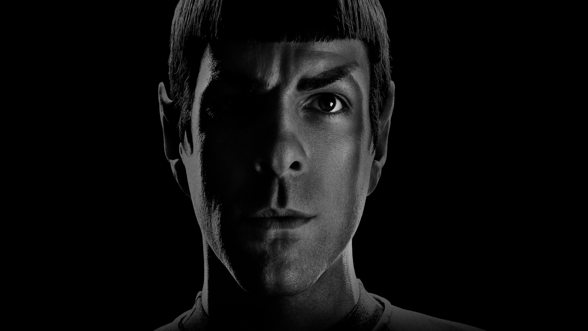 General 1920x1080 Star Trek Zachary Quinto men face movies Star Trek Kelvin Timeline actor monochrome Spock science fiction Science Fiction Men