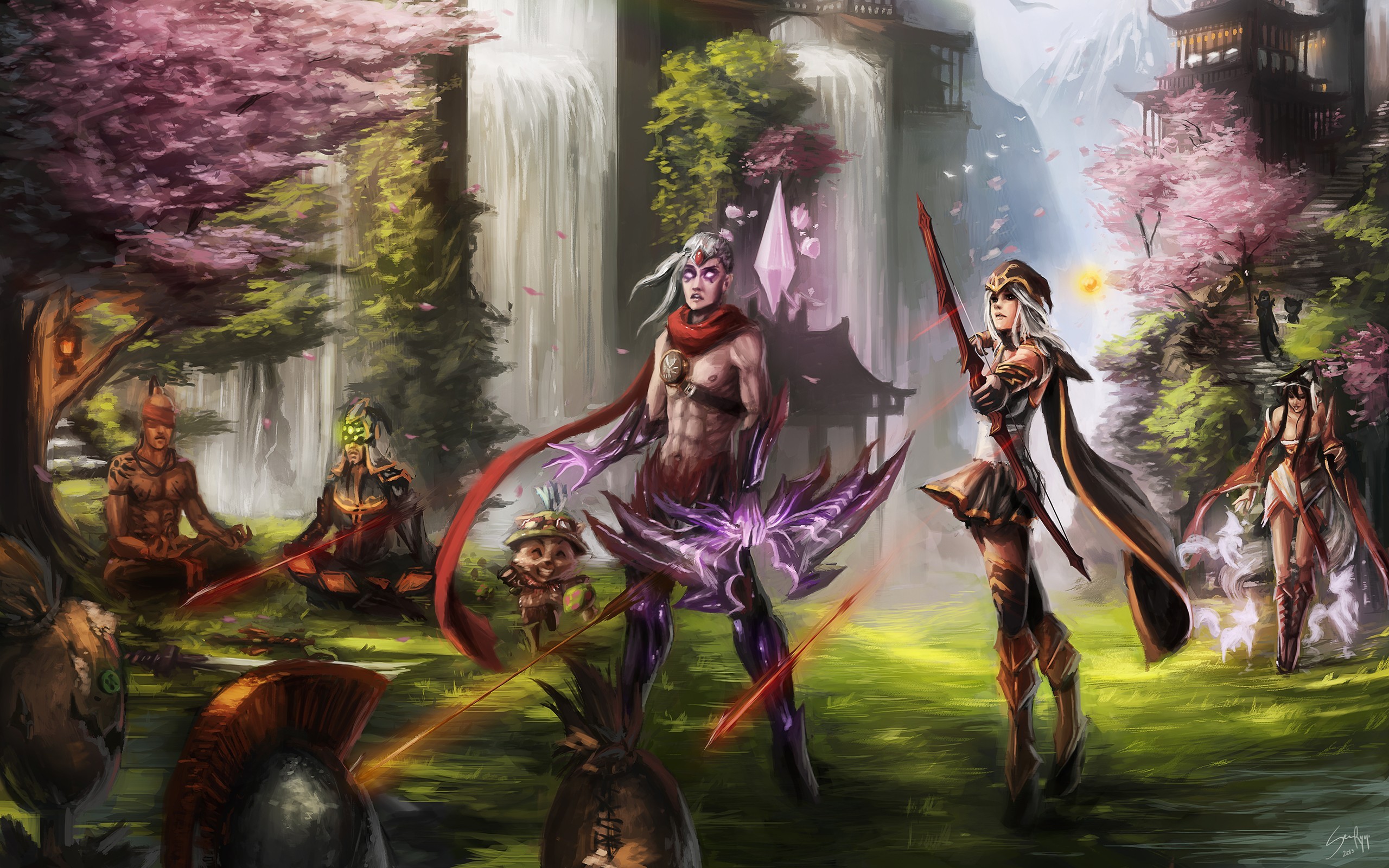 General 2560x1600 League of Legends video games fantasy art Ashe (League of Legends) Lee Sin (League of Legends) Varus (League of Legends) Teemo (League of Legends) Ahri (League of Legends) master yi (league of legends) video game art Fiddlesticks (League of Legends) PC gaming video game characters