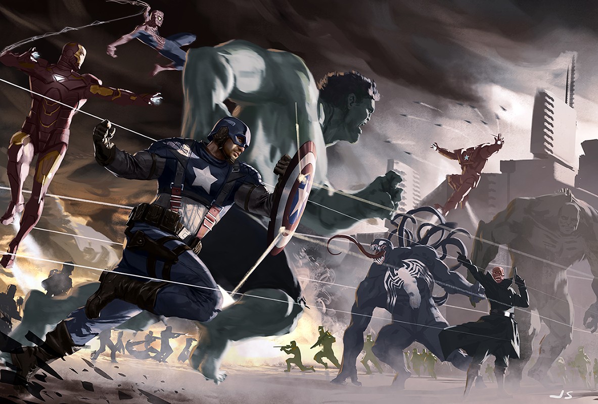 General 1183x800 Venom Red Skull The Avengers Iron Man Captain America Hulk comic art