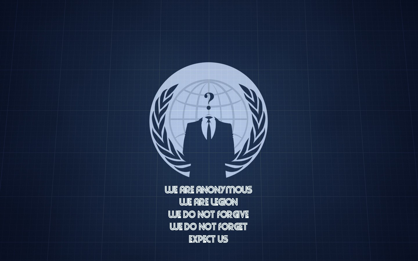 General 1440x900 Anonymous (hacker group) typography blue background simple background text digital art