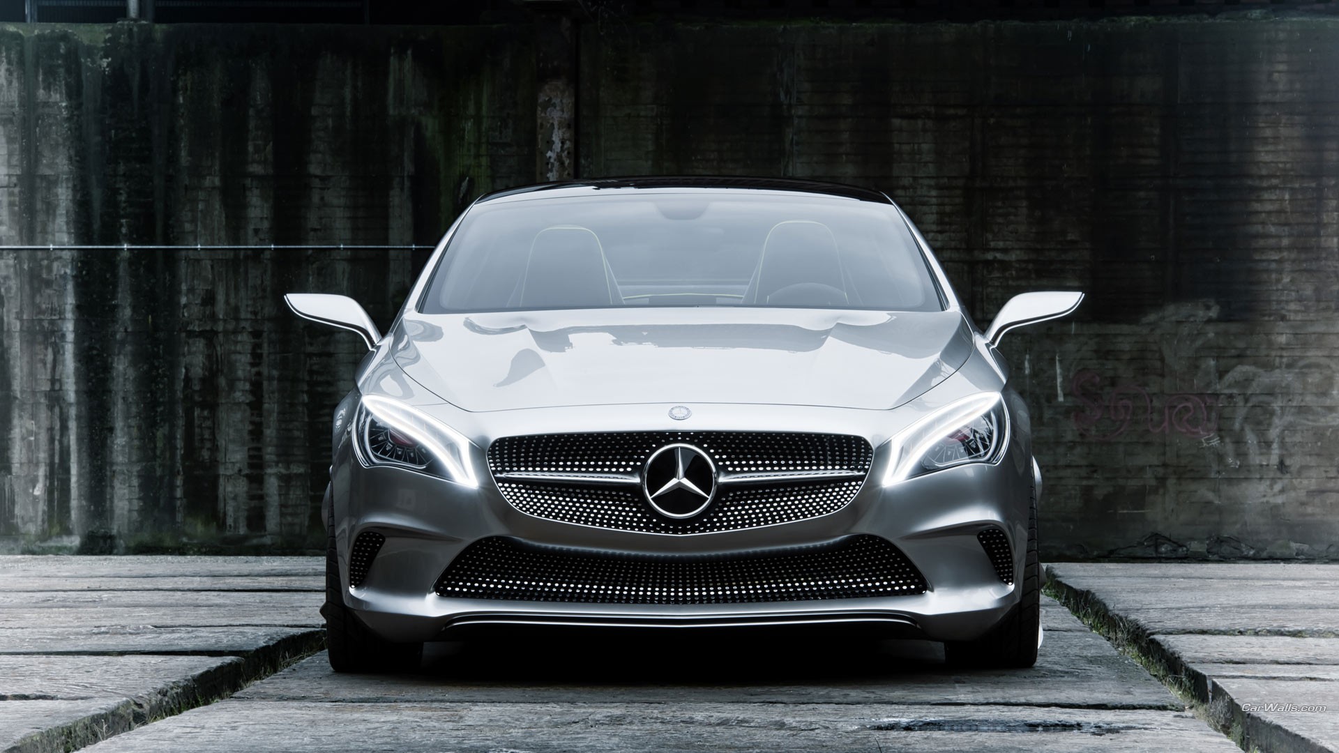 General 1920x1080 Mercedes Style Coupe concept cars Mercedes-Benz silver cars car vehicle frontal view