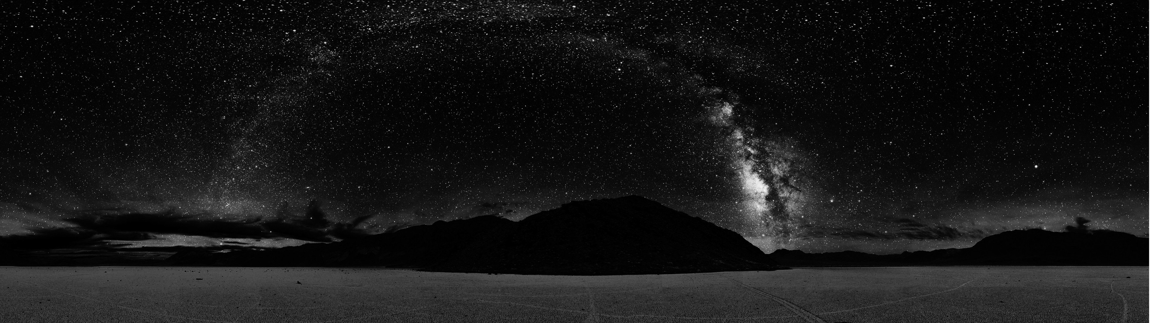 General 3840x1080 multiple display stars landscape monochrome sky