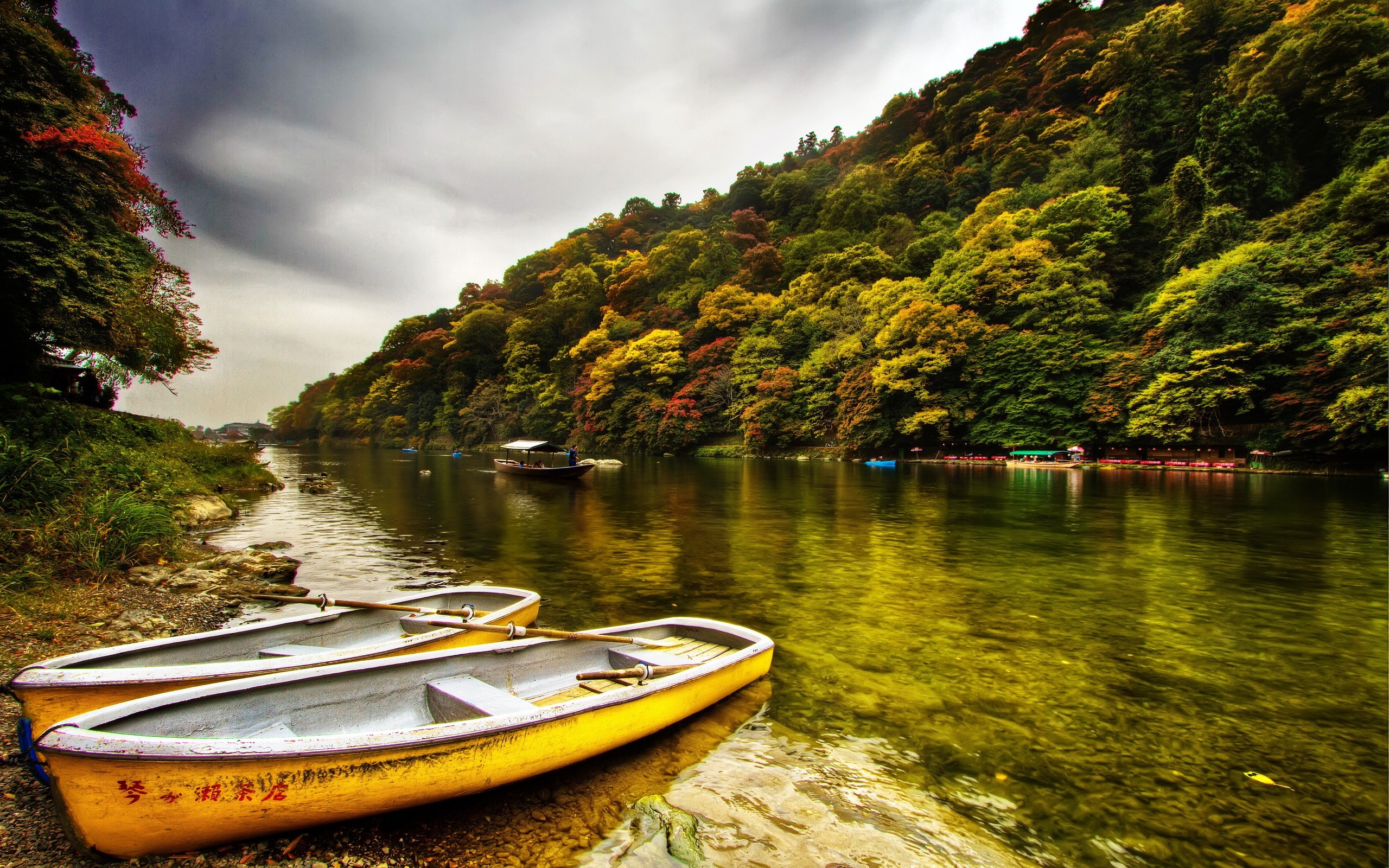 General 2560x1600 nature river boat trees landscape water