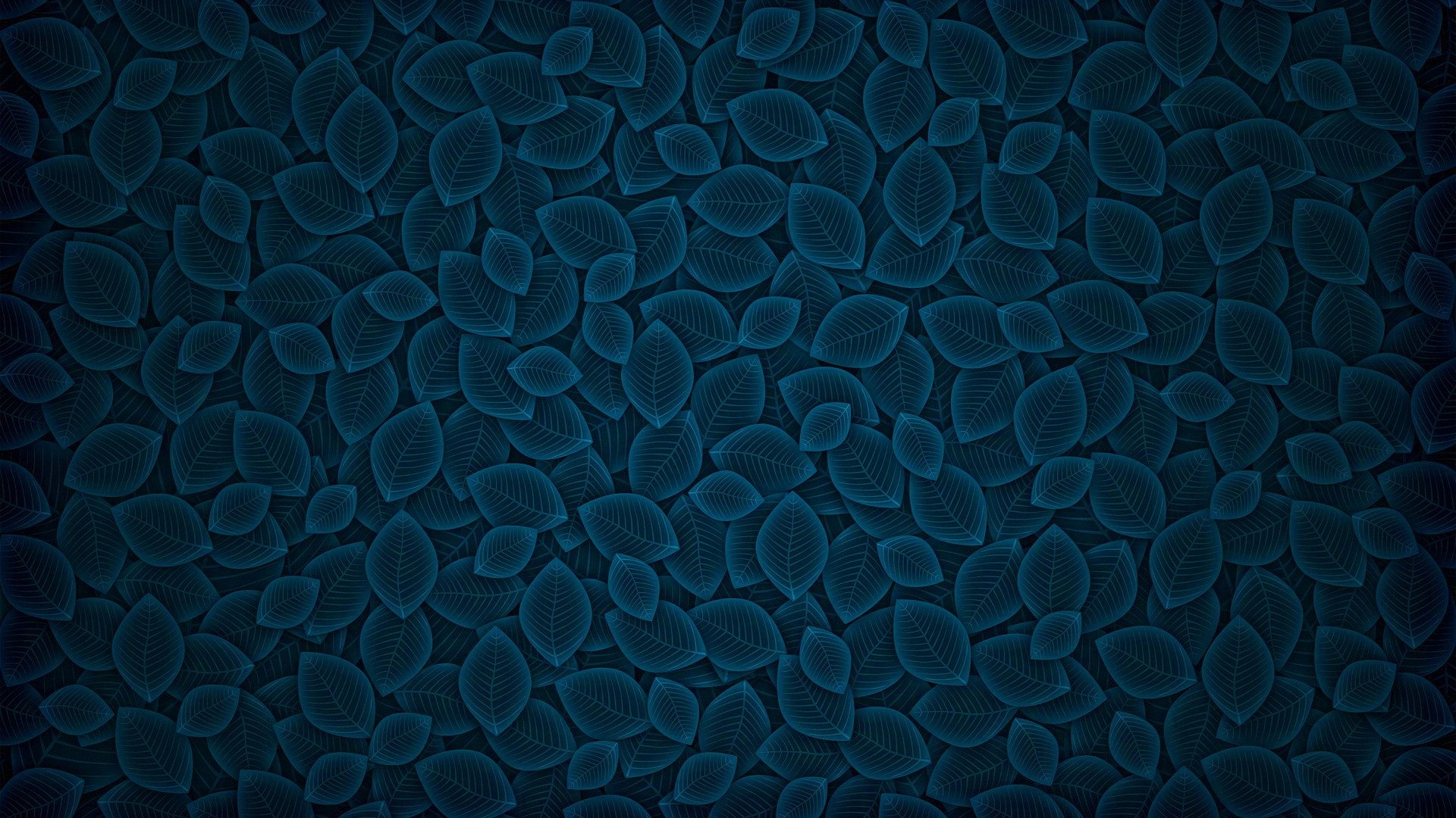 General 1920x1080 digital art blue leaves pattern texture minimalism artwork nature