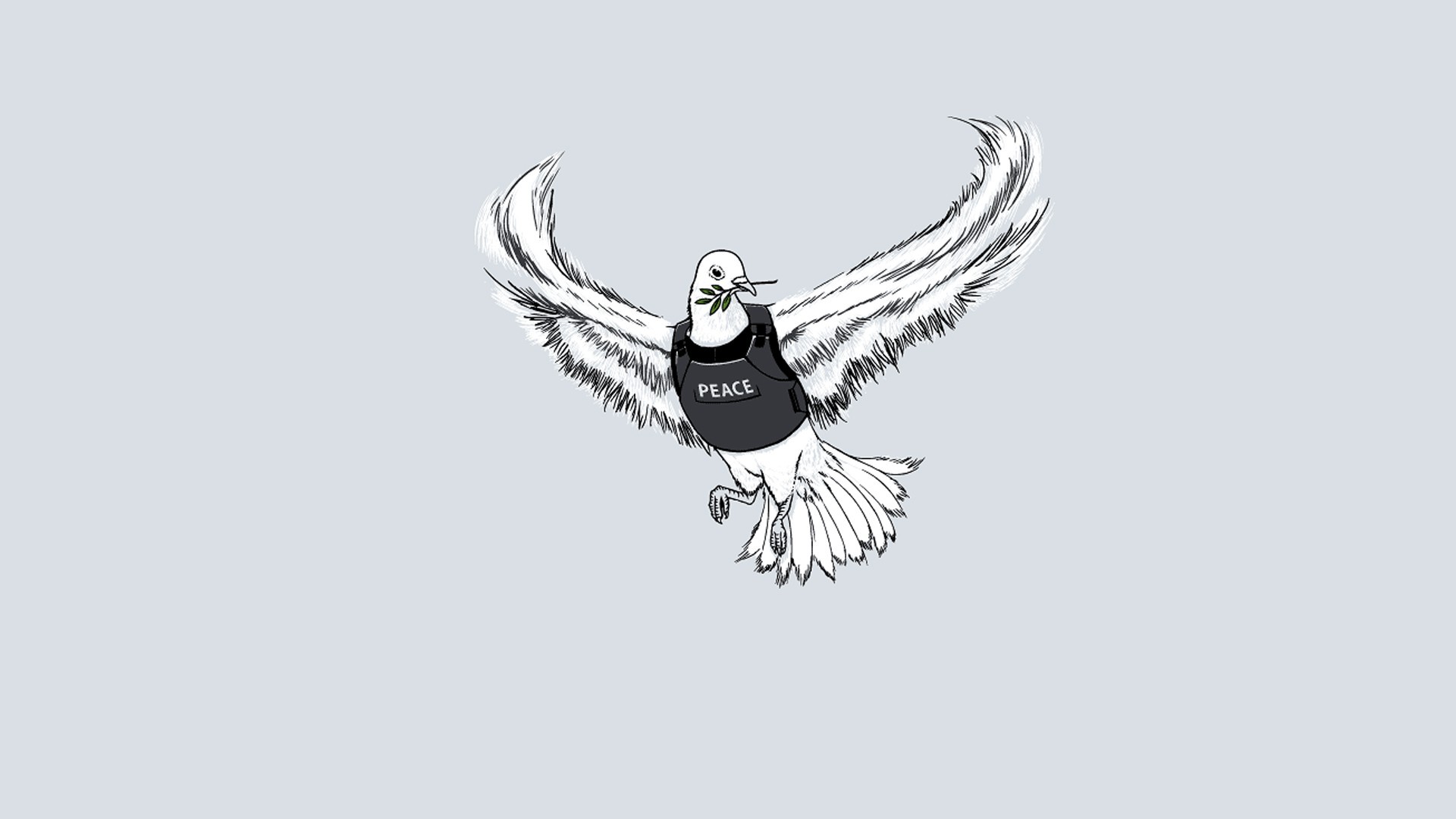 General 1920x1080 minimalism peace war animals wings birds artwork humor