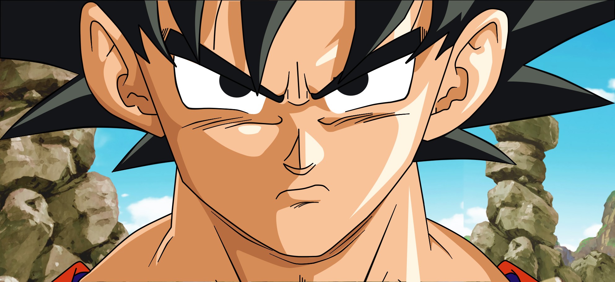 Anime 1986x910 Dragon Ball Dragon Ball Z anime boys anime face dark hair angry closeup