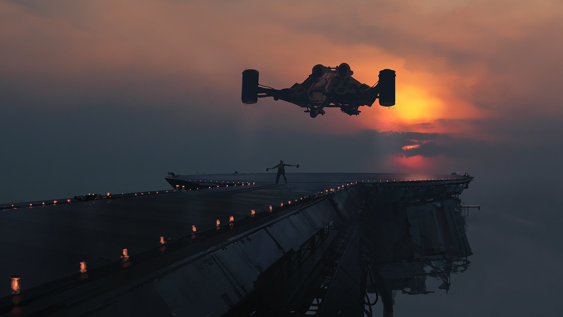 General 1920x1080 science fiction aircraft futuristic vehicle digital art sky CGI sunlight
