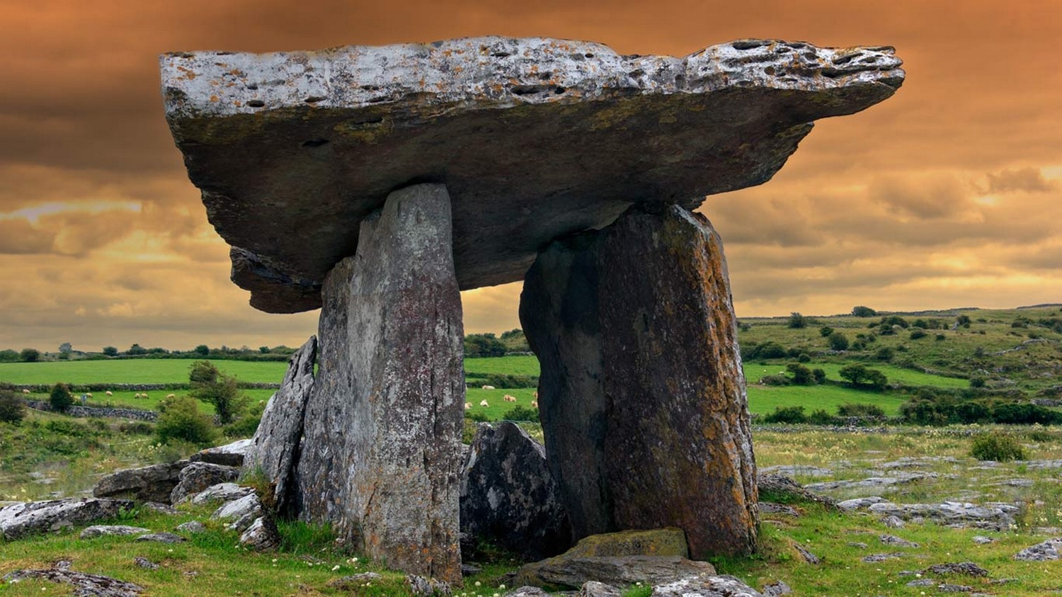General 1500x843 nature landscape dolmen stones Ireland prehistoric archeology grass clouds hills