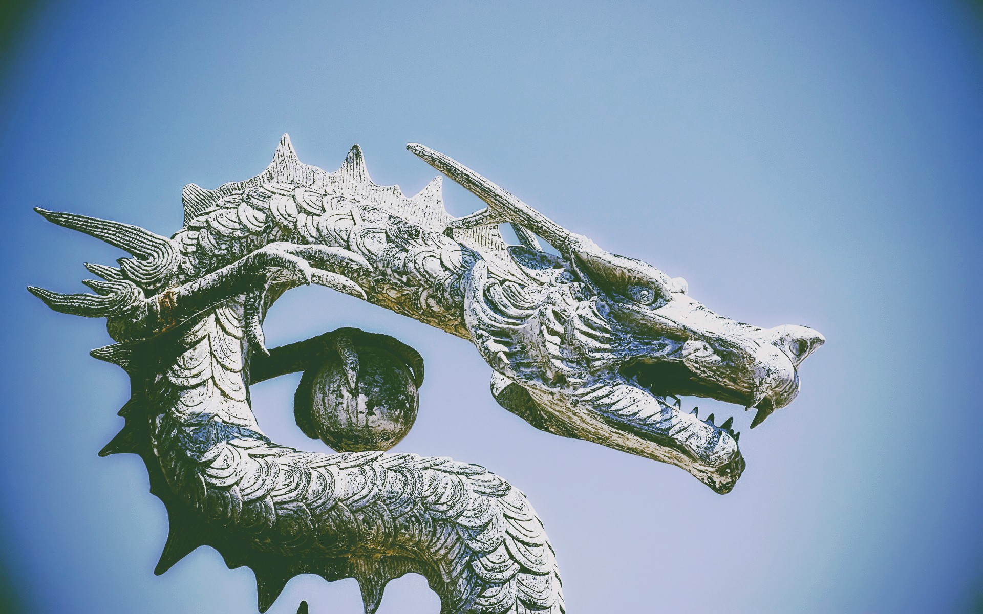 General 1920x1200 statue dragon Asia Chinese dragon China digital art simple background