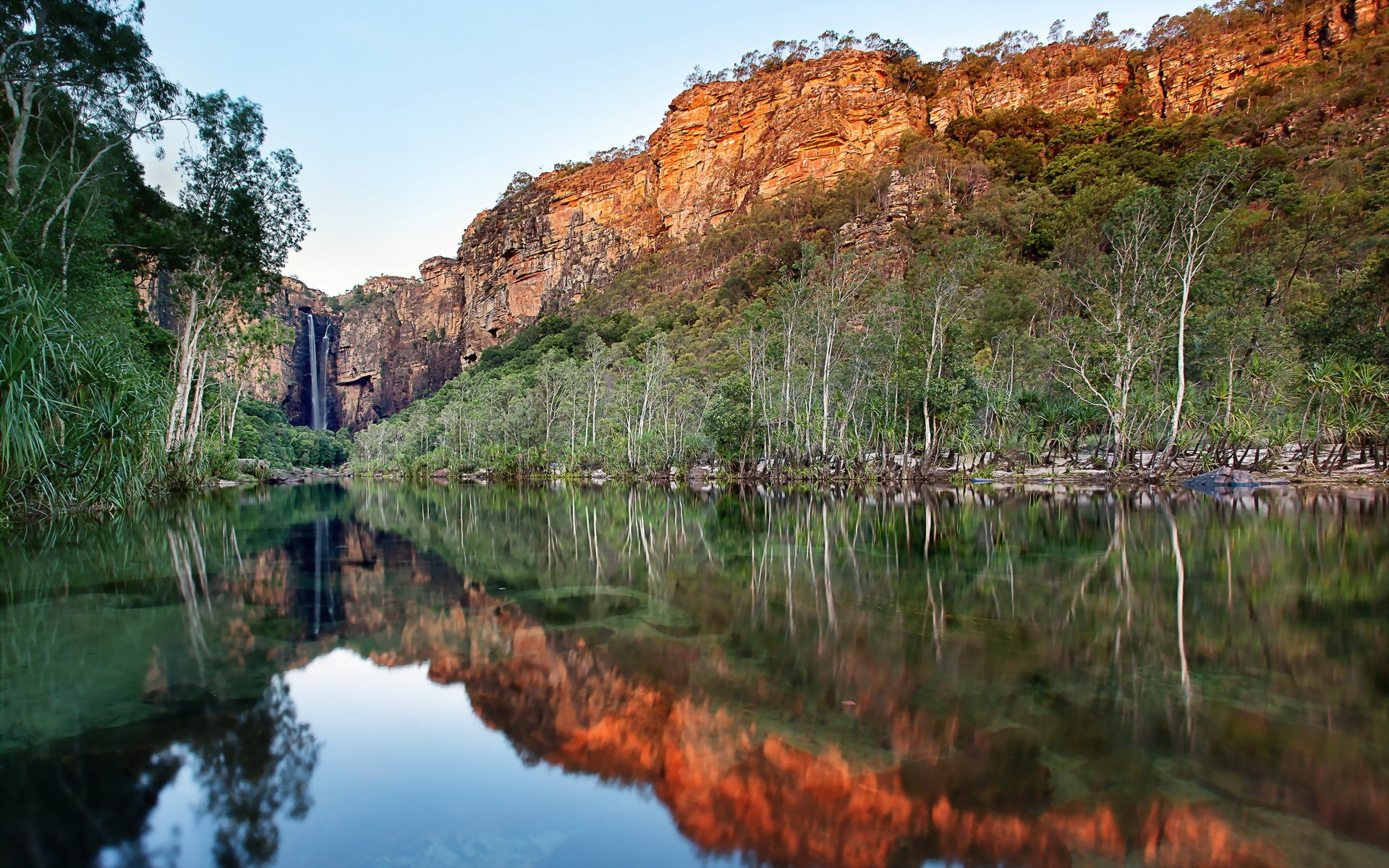 General 1920x1200 trees forest mountains river nature reflection Australia landscape