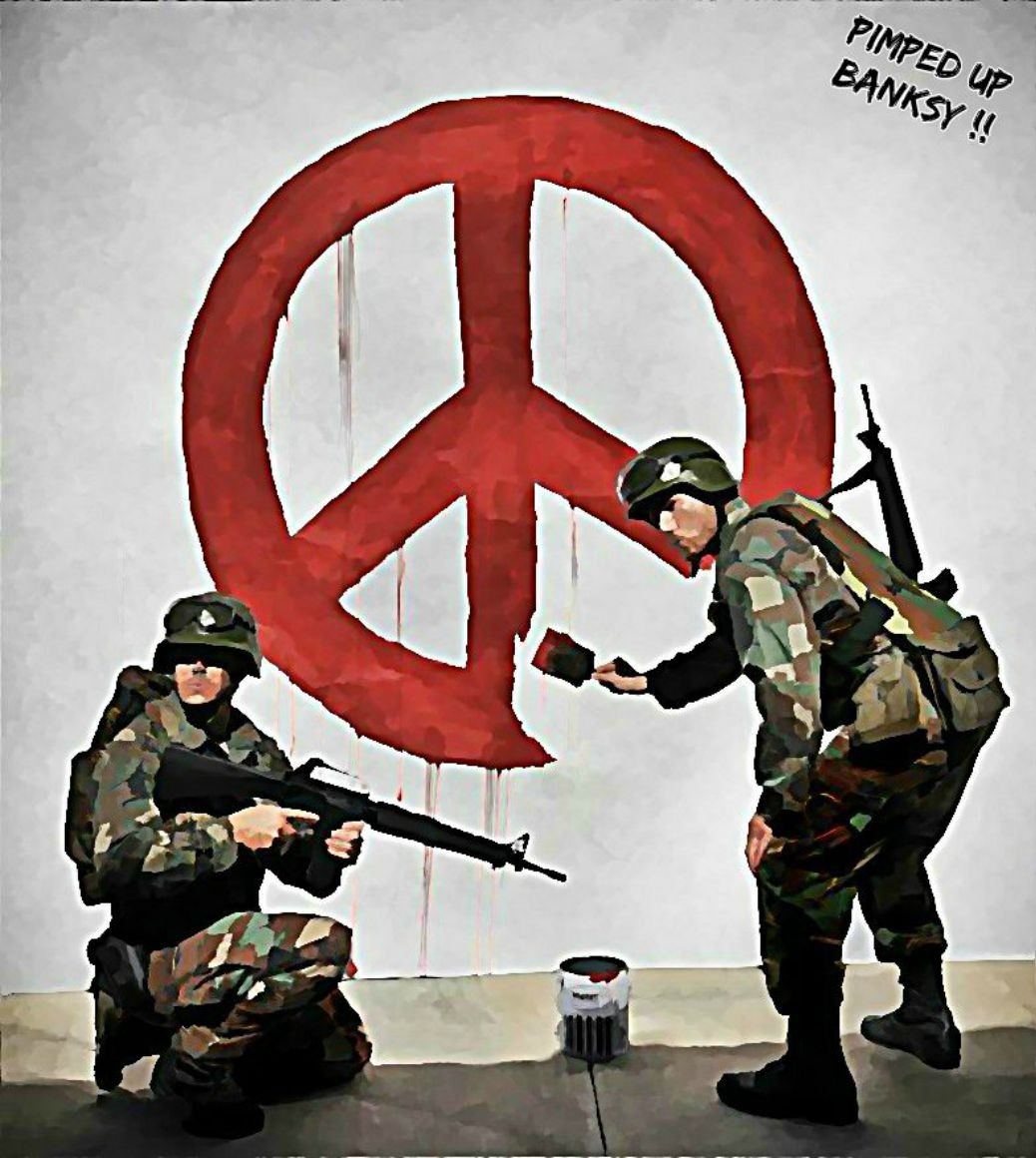 General 1038x1160 Banksy street art graffiti peace war soldier gun humor digital art peace sign