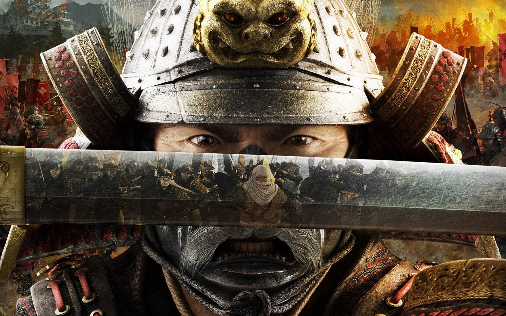 General 1680x1050 Total War: Shogun 2 PC gaming video game art men sword weapon Japan Asia reflection video game men