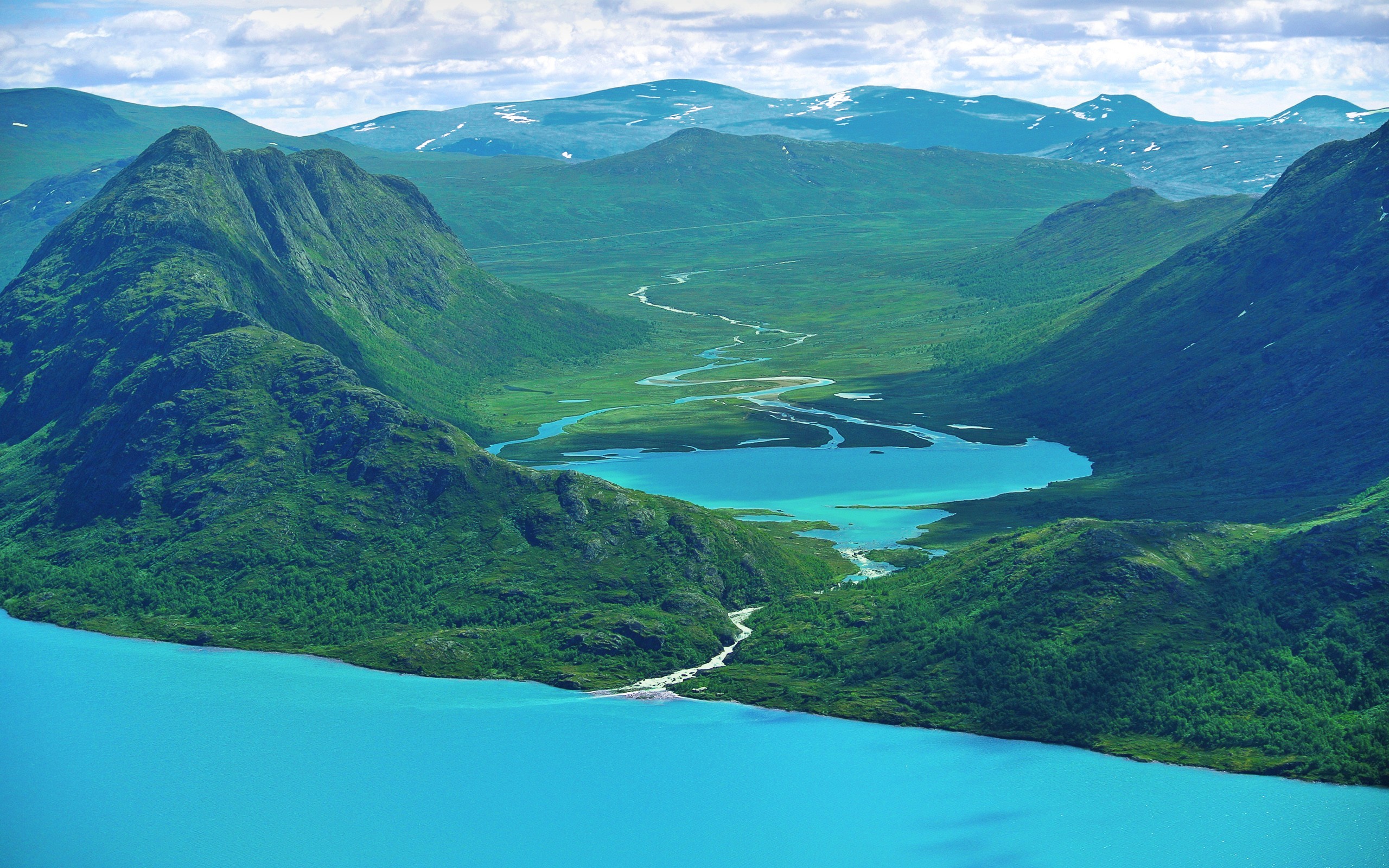General 2560x1600 sea river mountains nature Besseggen Norway cyan nordic landscapes