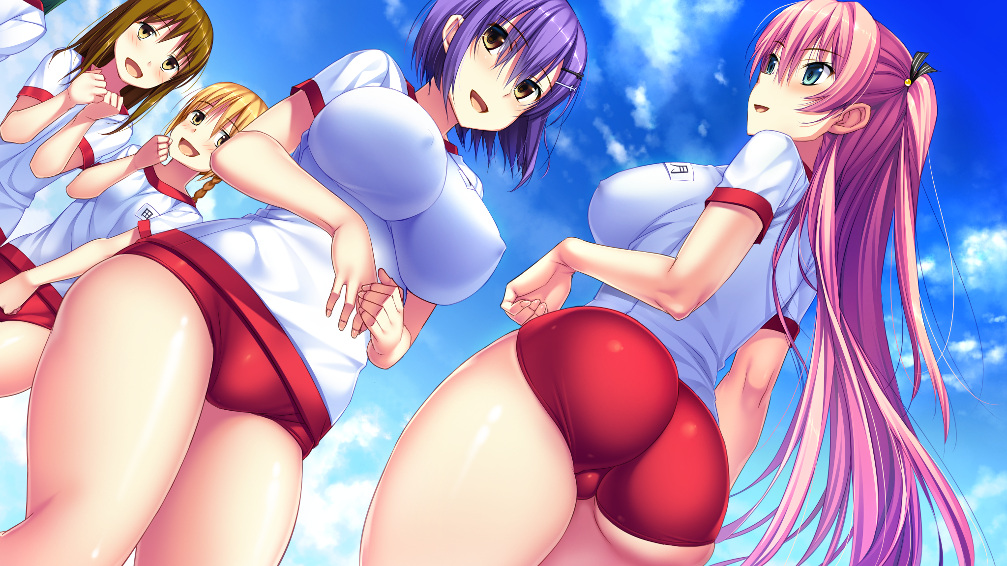 Anime 2048x1152 ecchi anime girls nipples through clothing Umisora no Fragments Nishinomiya Yuuri big boobs ass anime boobs huge breasts