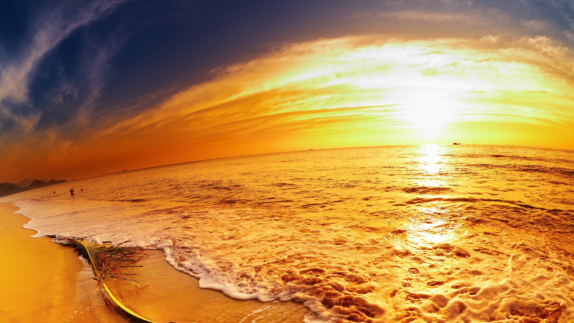 General 1920x1080 sea sunset sky beach sunlight horizon water outdoors Sun