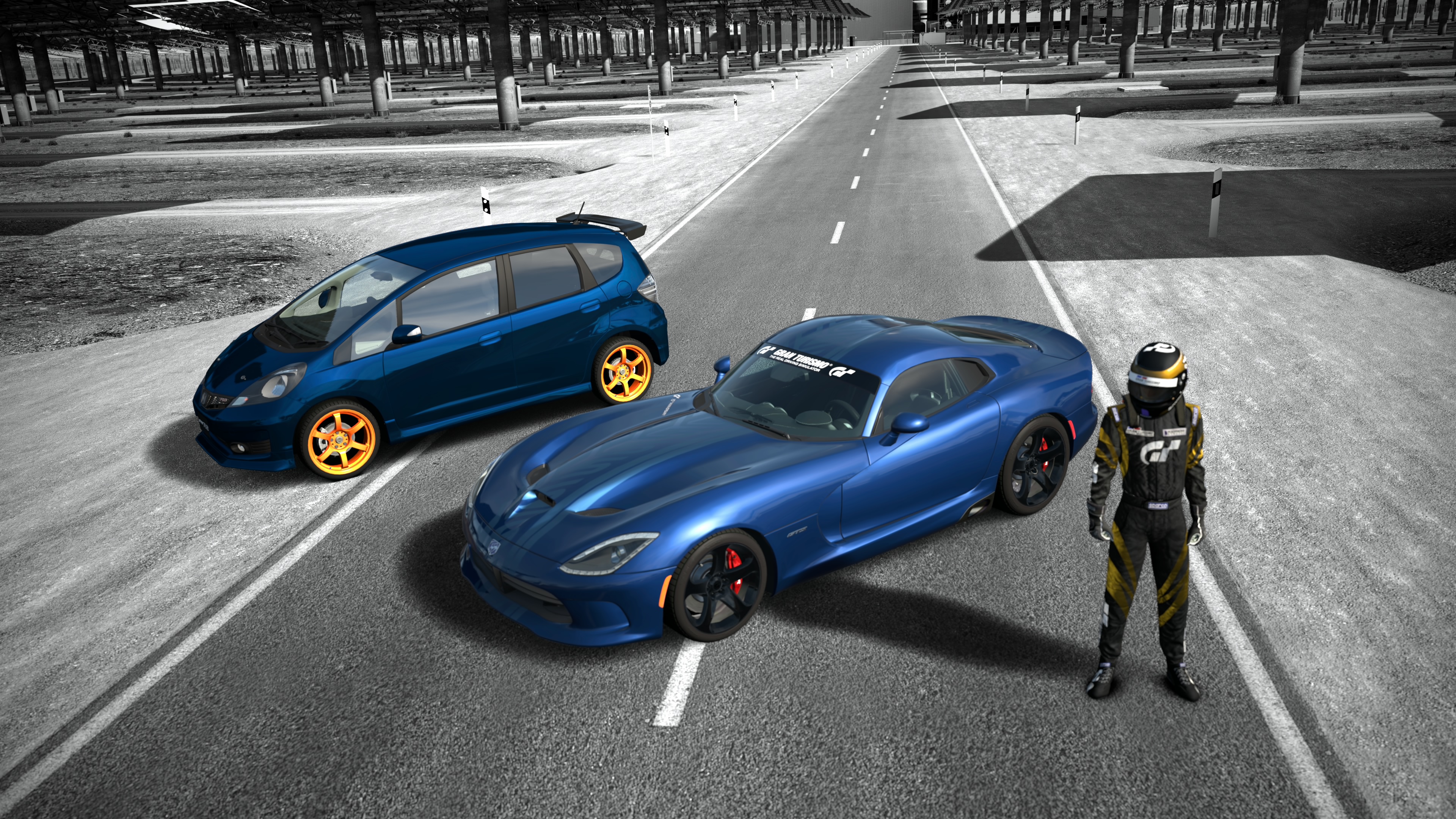 General 3840x2160 Gran Turismo 6 video games car selective coloring blue cars road vehicle