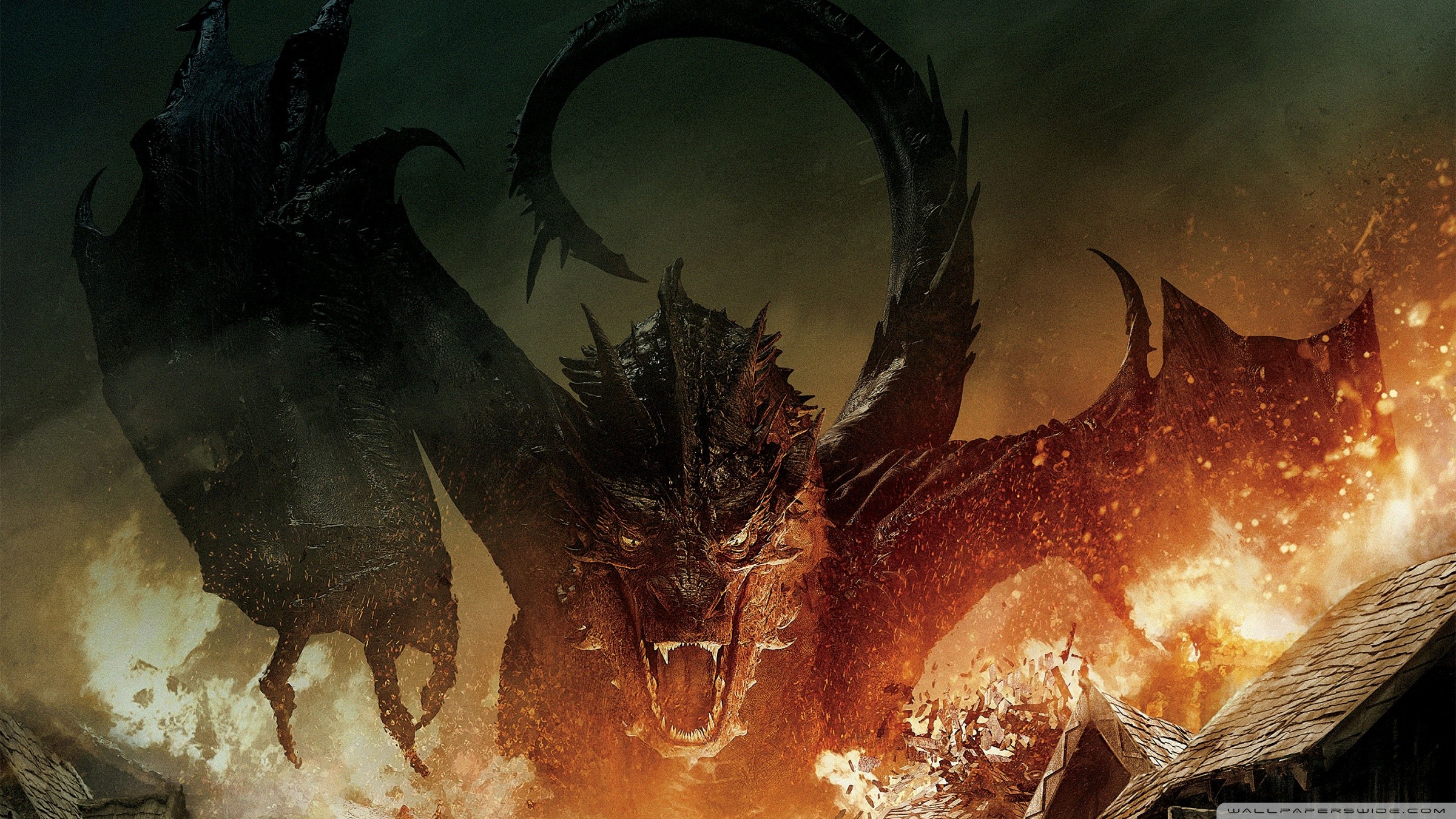 General 2400x1350 Smaug The Hobbit dragon movies creature fire