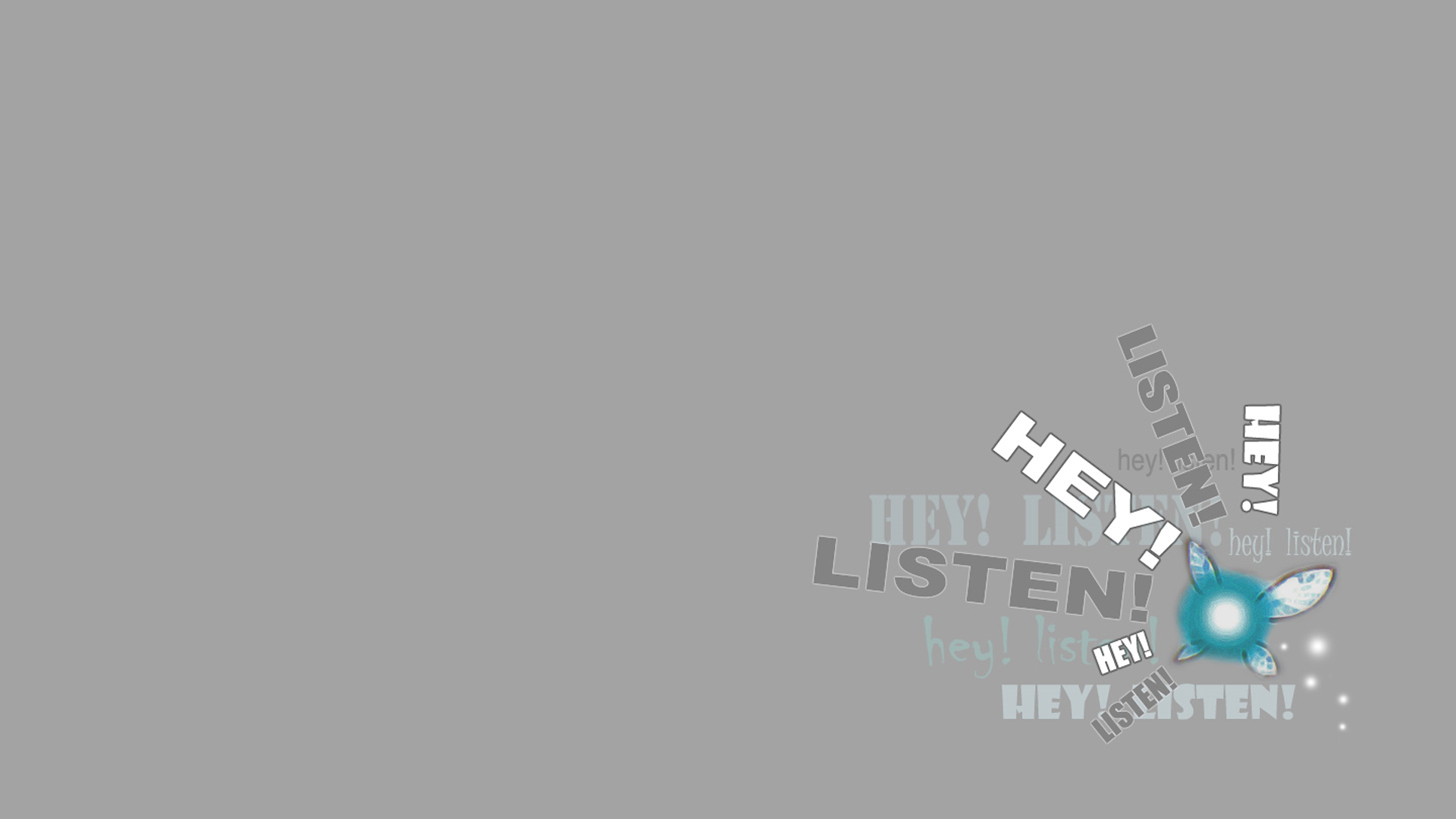 General 1920x1080 navi simple background video games The Legend of Zelda gray background typography