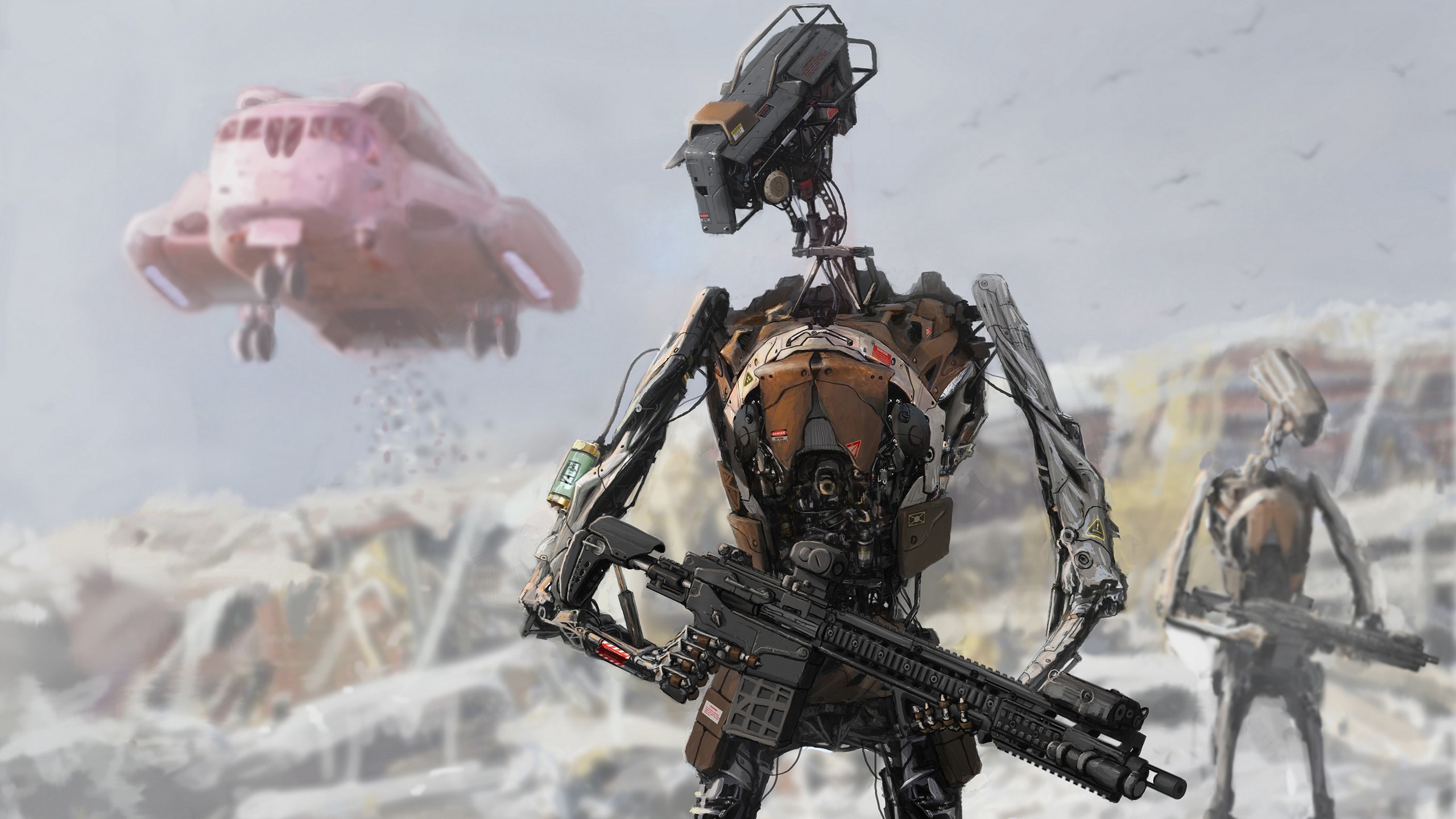 General 2560x1440 science fiction robot CGI digital art machine weapon
