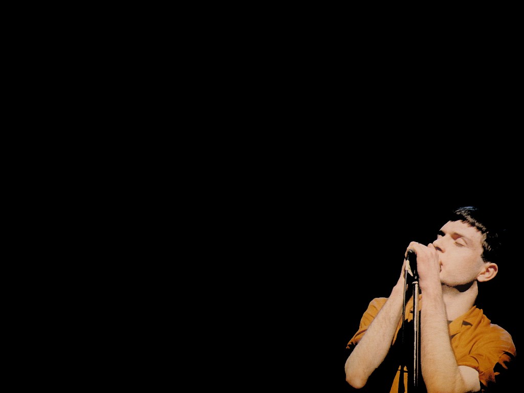 People 1024x768 Joy Division Ian Curtis men minimalism music simple background black background