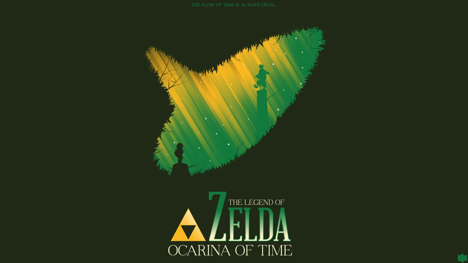 General 1920x1080 The Legend of Zelda The Legend of Zelda: Ocarina of Time video games Link skull kid video game art simple background green background
