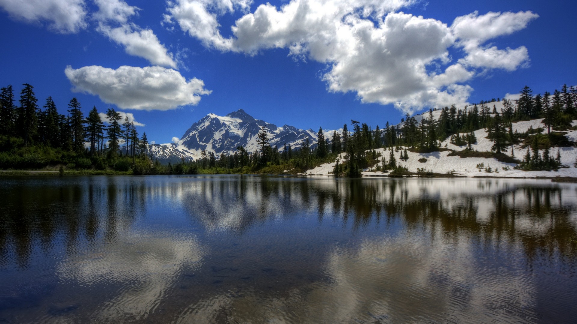General 1920x1080 nature HDR lake landscape clouds water reflection