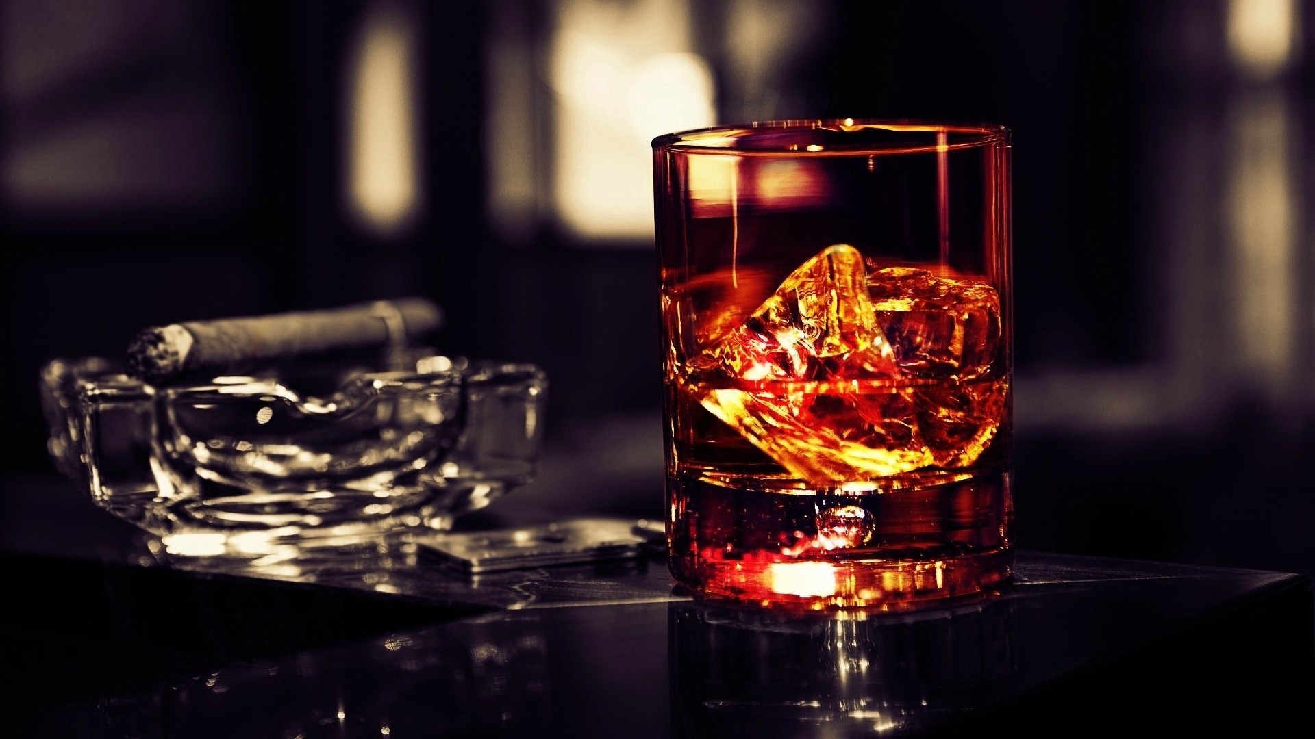General 1920x1080 glass drink alcohol ice cubes cigars smoking drinking glass whiskey whisky glass