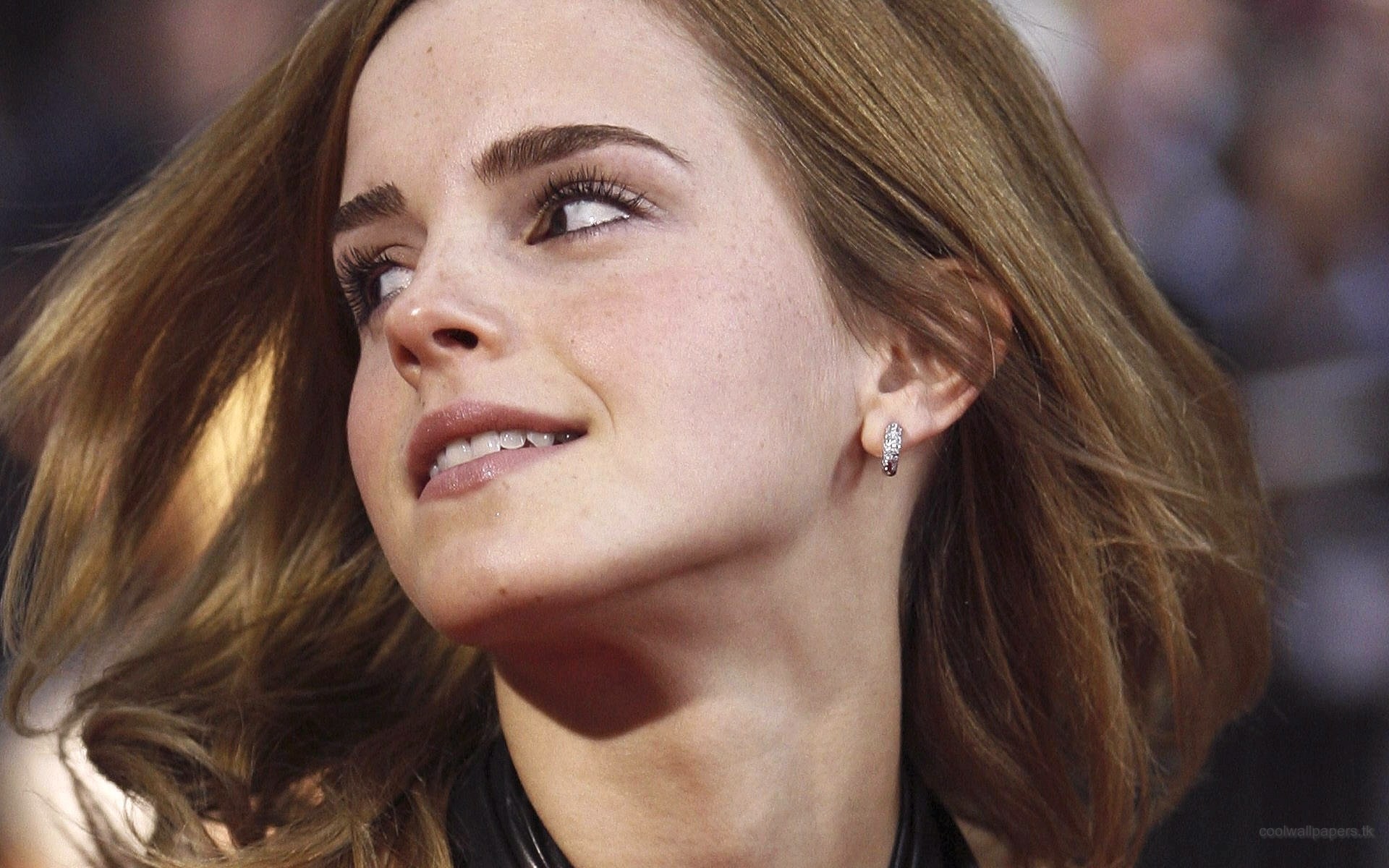 People 1920x1200 Emma Watson actress women celebrity earring looking away British women face closeup