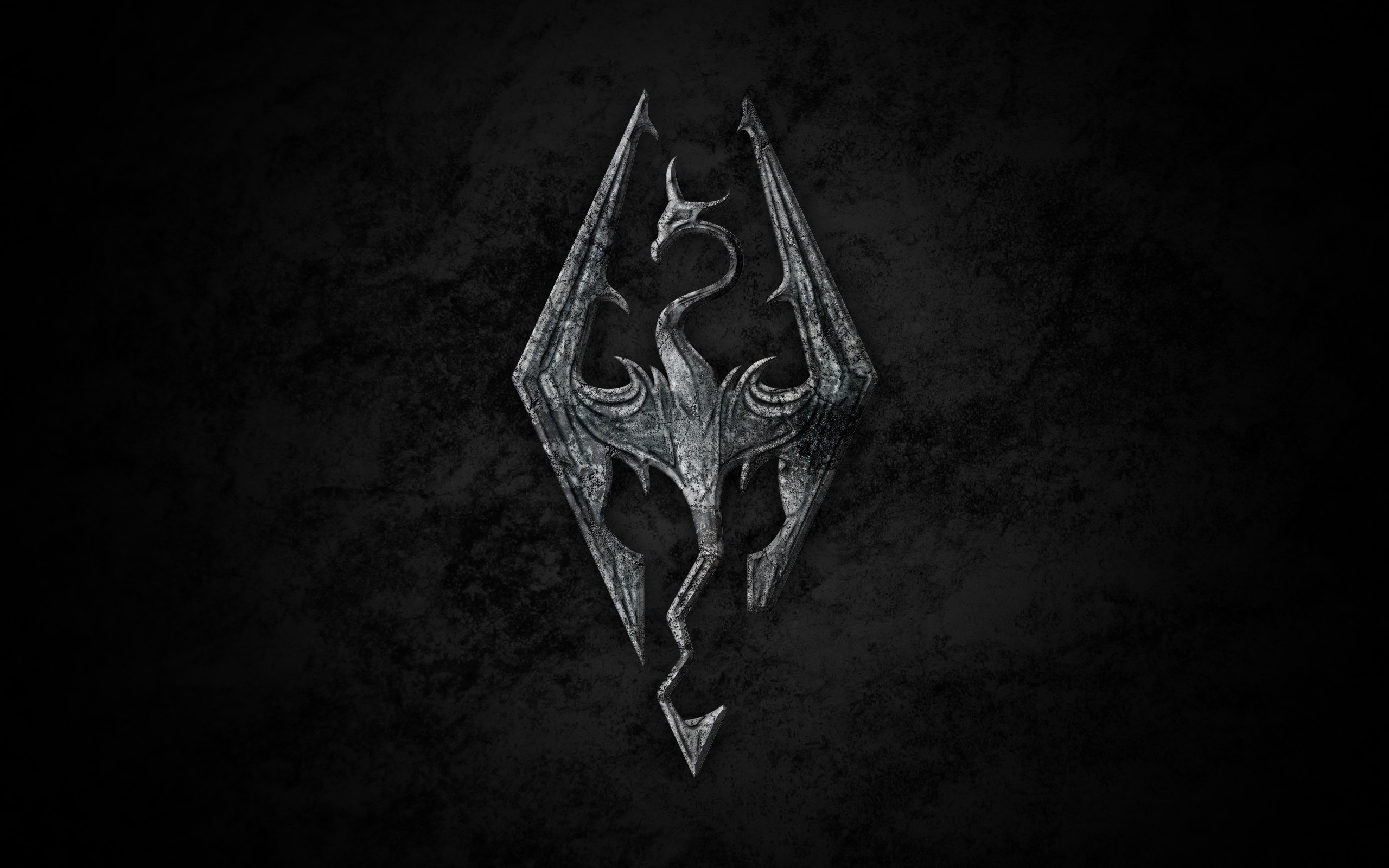 General 2560x1600 The Elder Scrolls V: Skyrim video games dark dragon simple background RPG logo PC gaming