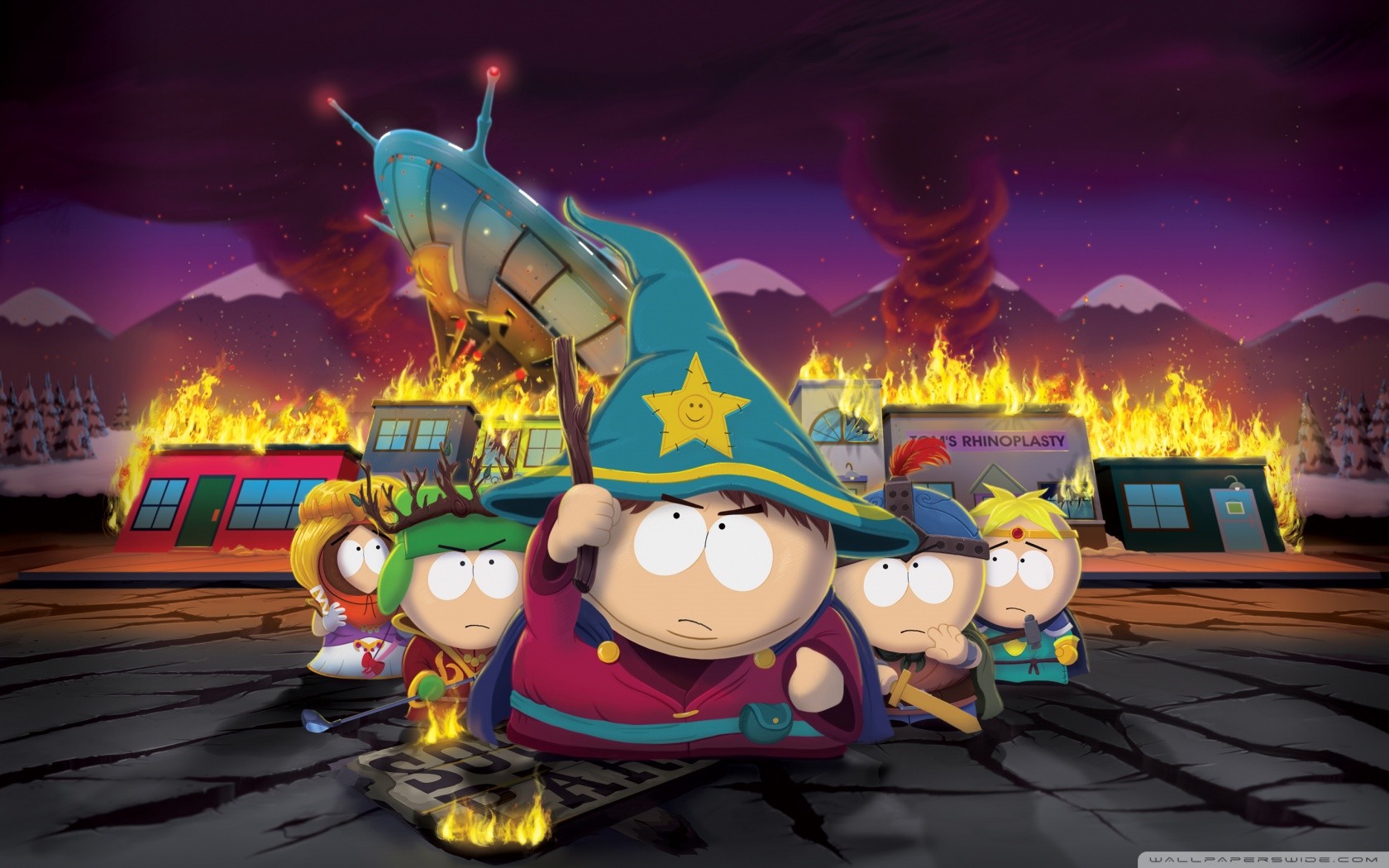 Anime 1680x1050 South Park Eric Cartman Stan Marsh Kyle Broflovski Kenny McCormick Butters South Park: The Stick Of Truth watermarked video games video game art