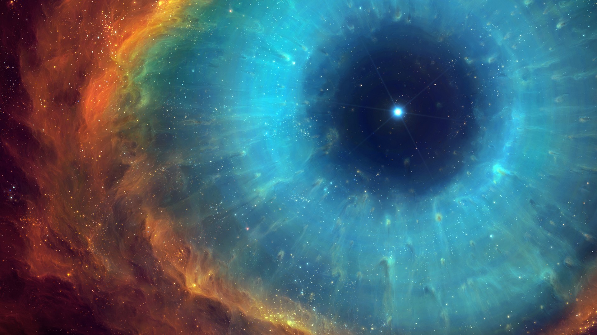 General 1920x1080 space space art colorful digital art Helix Nebula TylerCreatesWorlds