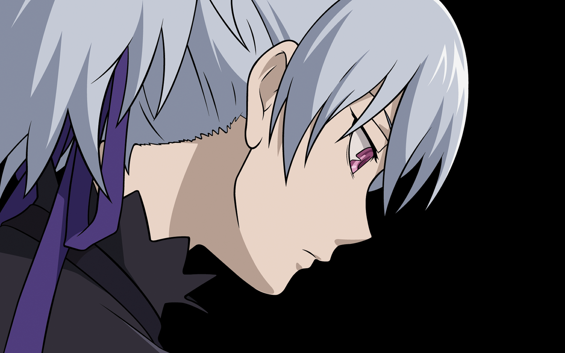 Anime 1920x1200 anime Darker than Black purple eyes profile Yin face