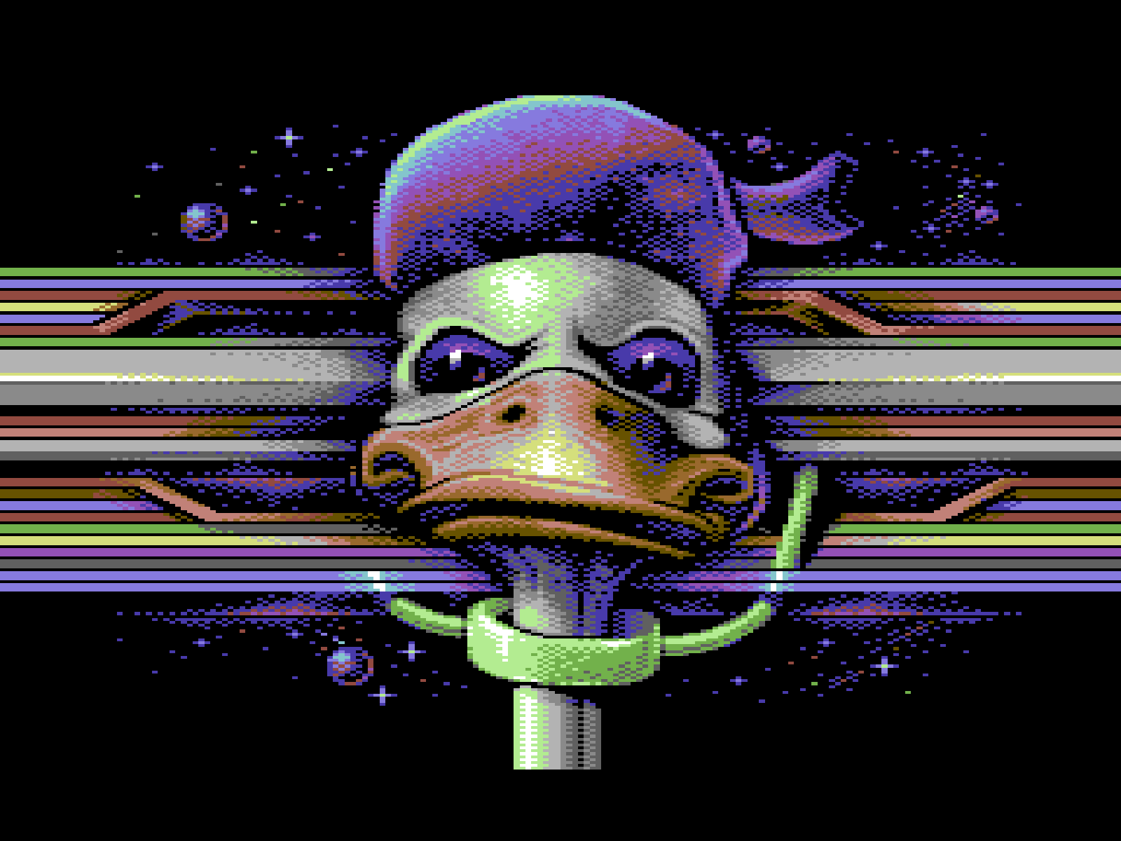 General 1600x1200 Commodore 64 Donald Duck pixels demoscene video games video game art digital art artwork