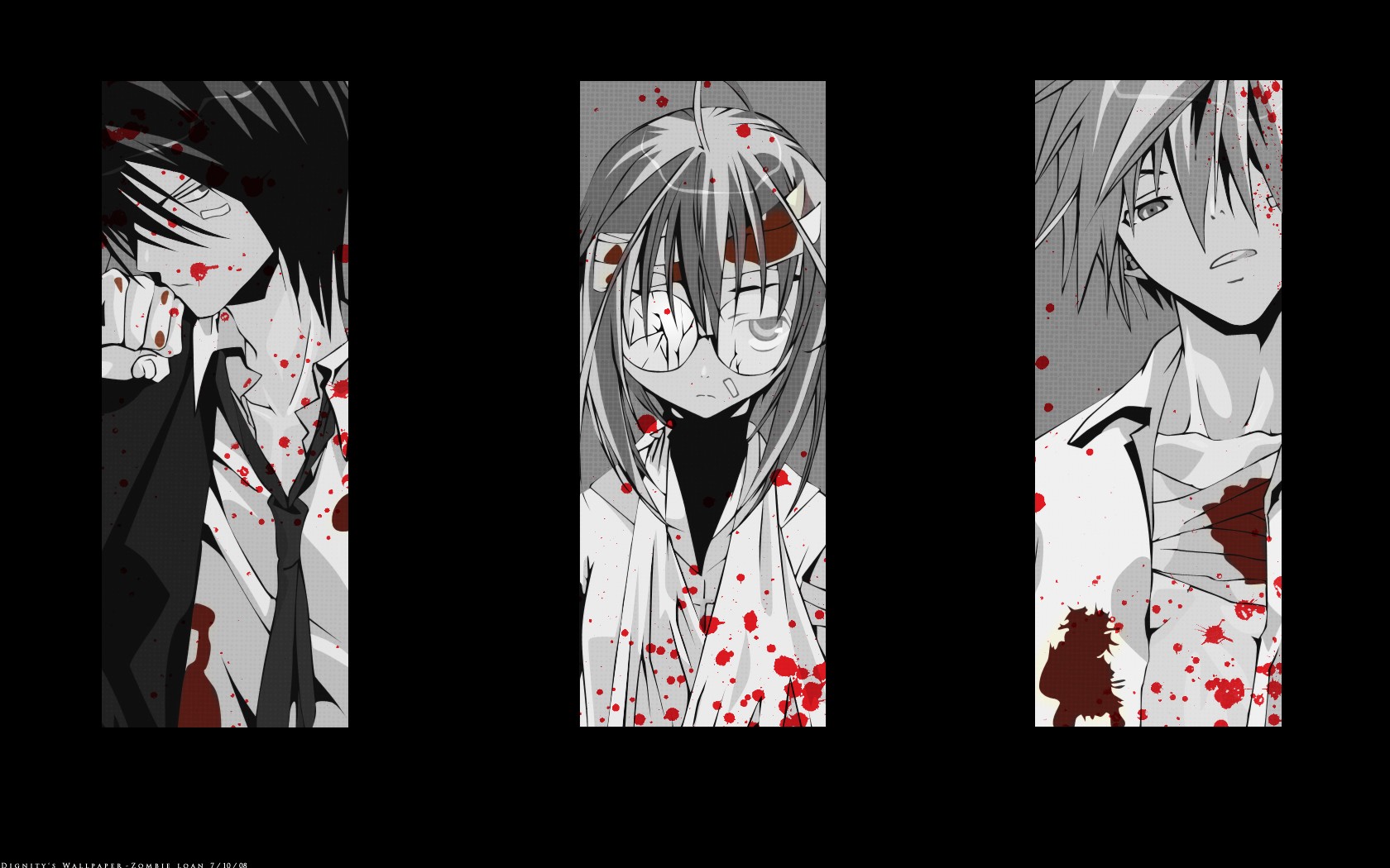 Anime 1680x1050 collage anime blood anime boys
